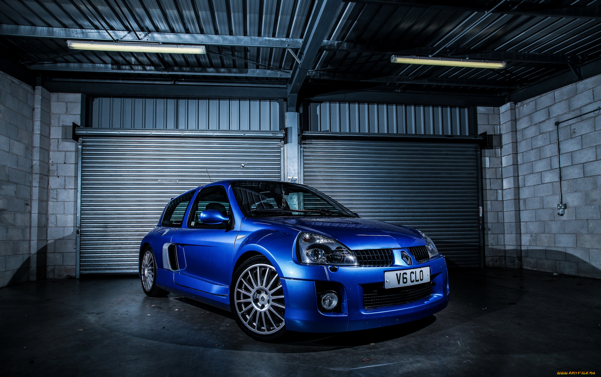 автомобили, renault, гараж, авто, синий