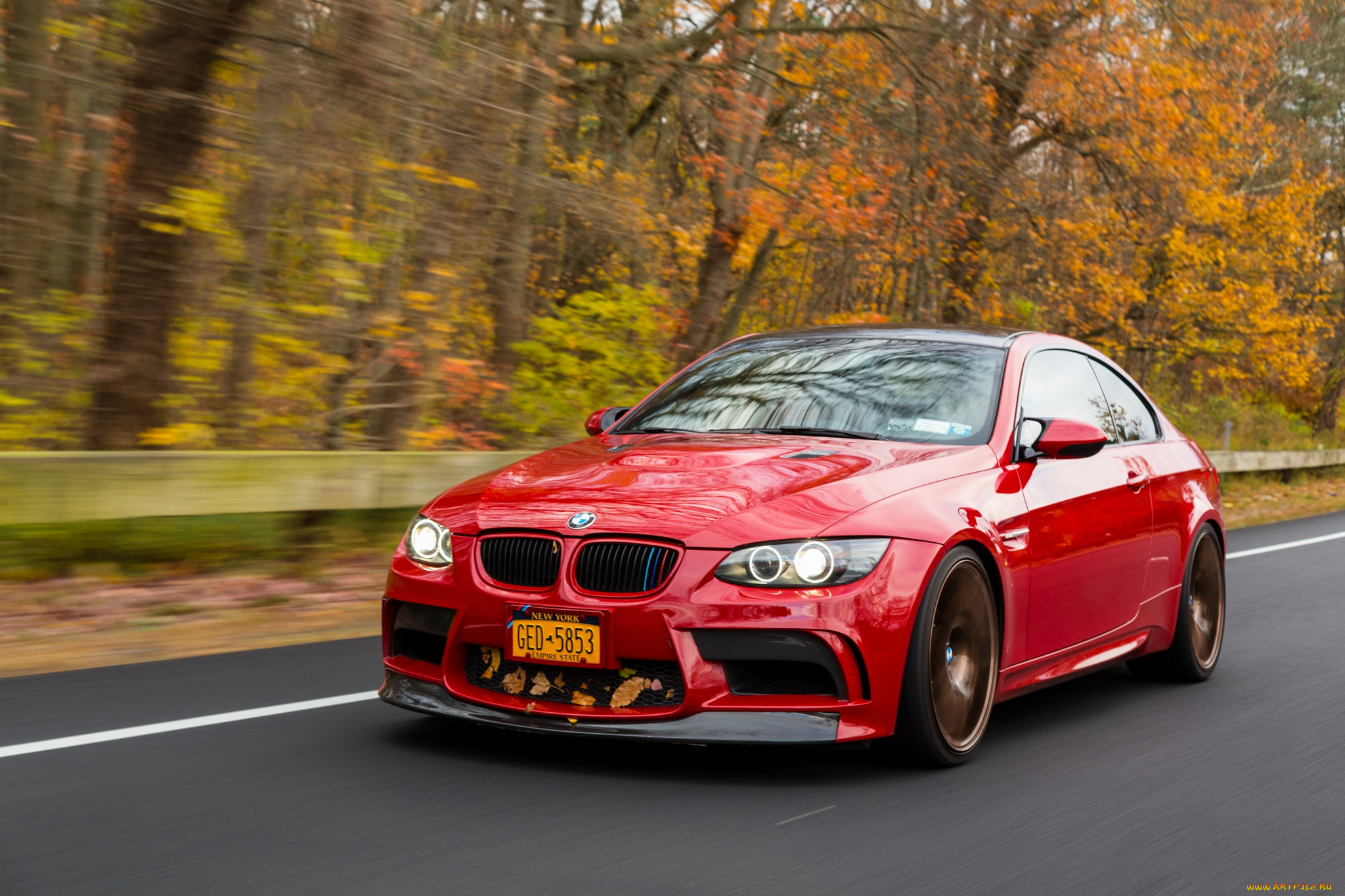 автомобили, bmw, шоссе, авто, красный