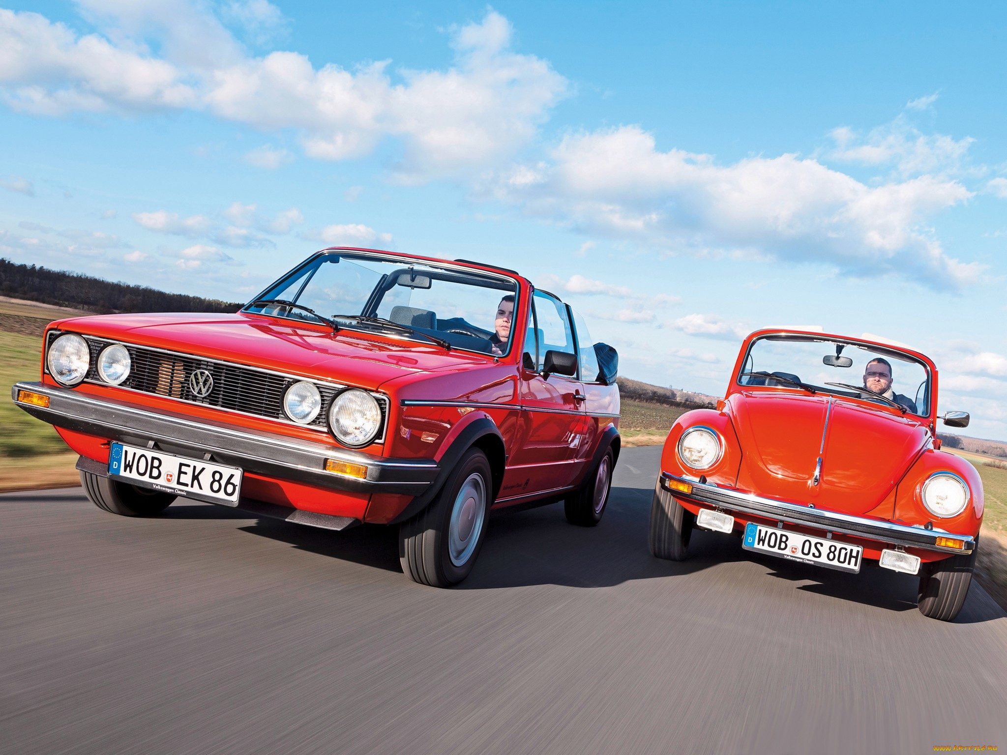 автомобили, volkswagen, красный