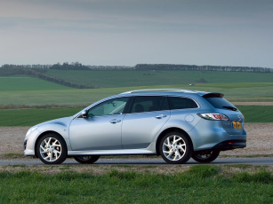 обоя автомобили, mazda, серый, gh, 6, wagon, uk-spec