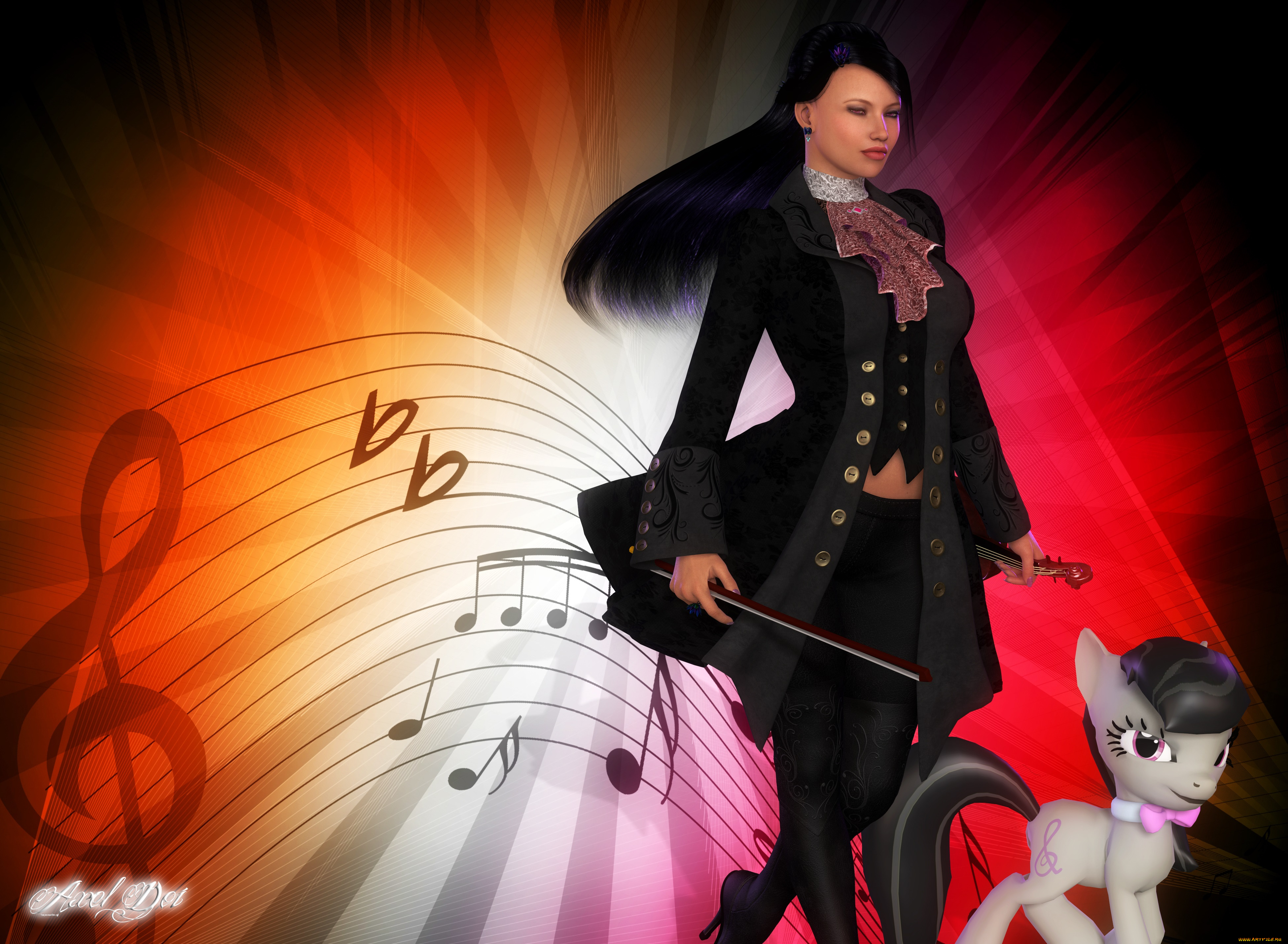 3д, графика, люди, , people, девушка, взгляд, пони