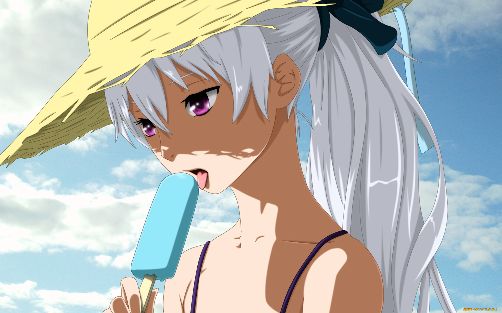 аниме, darker, than, black, лето, шляпа, кукла, девушка, инь, yin, darker, than, black, мороженое