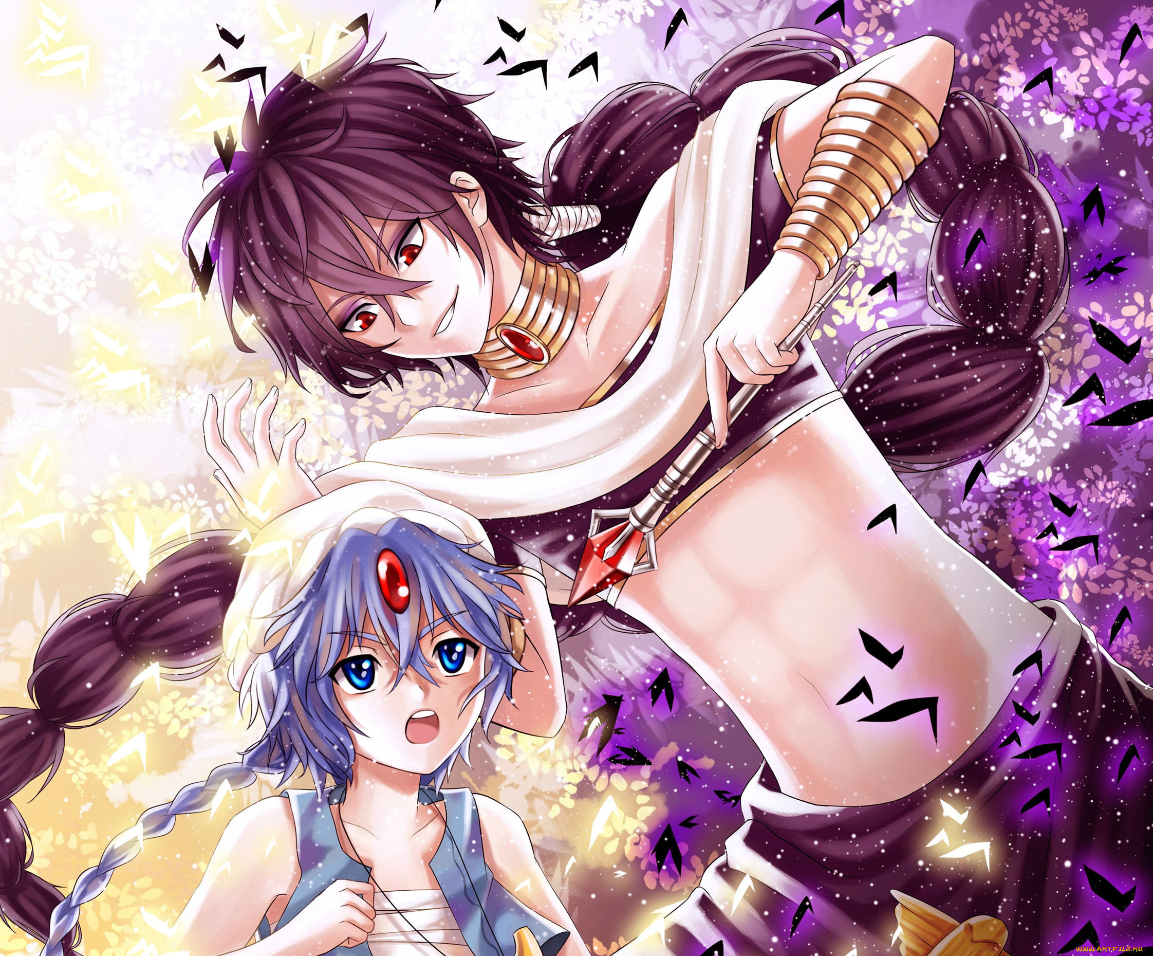 аниме, magi, the, labyrinth, of, magic, парни, арт, магия