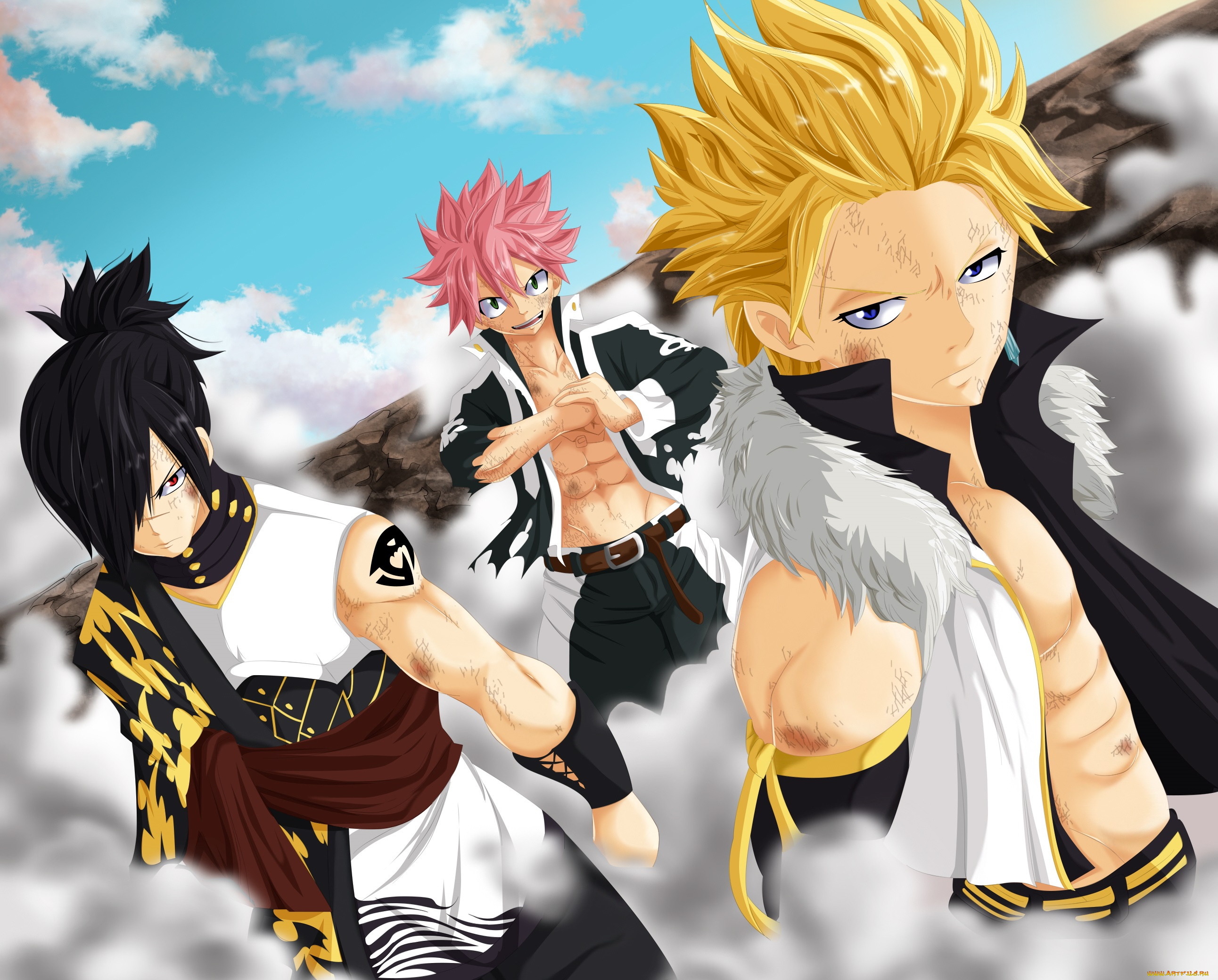 аниме, fairy, tail, парни, арт