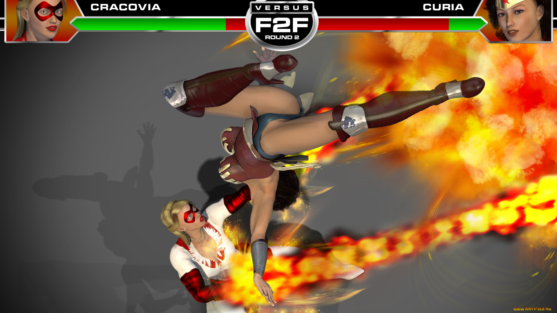 3д, графика, фантазия, , fantasy, взгляд, девушки, драка, фон