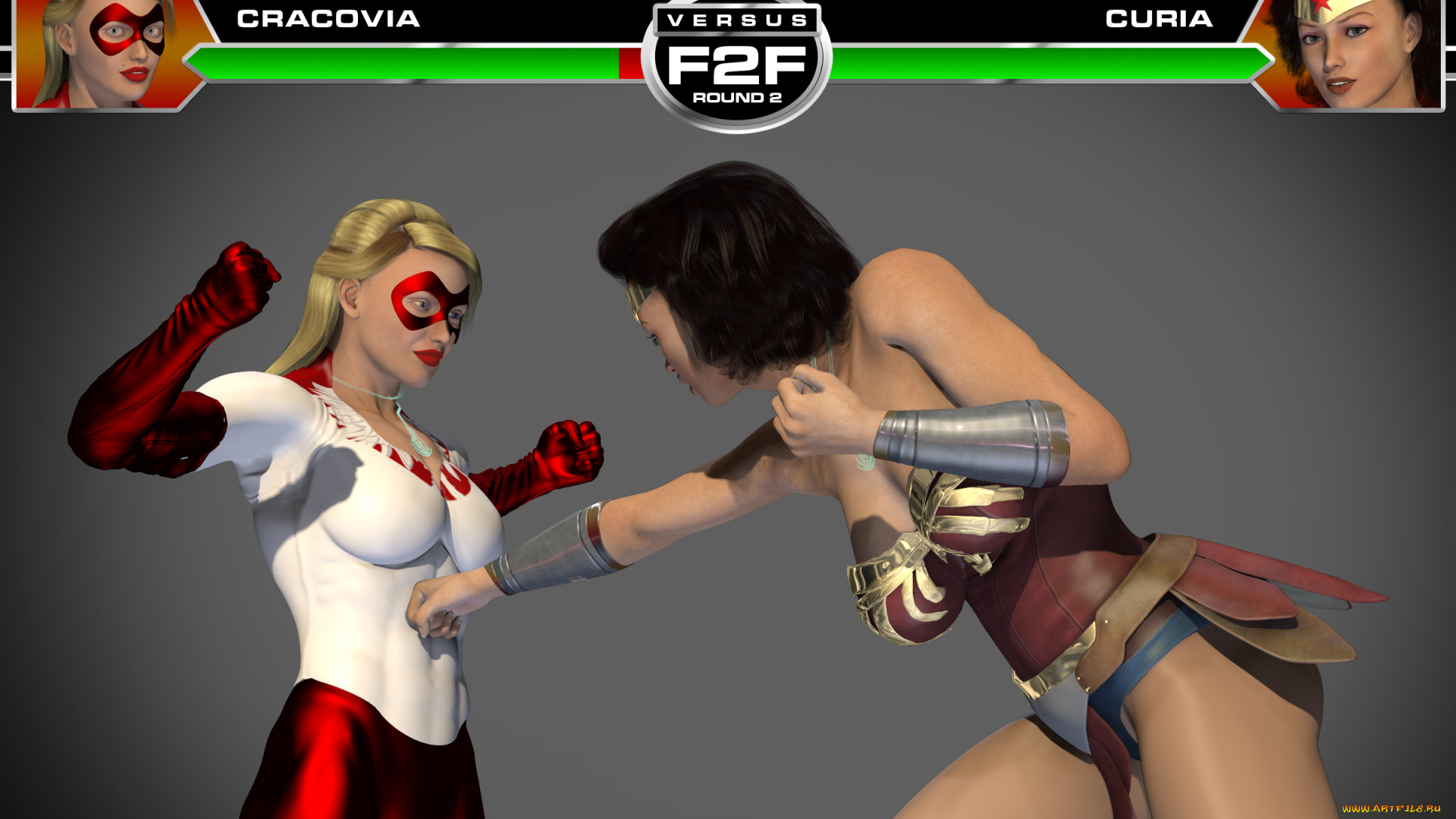 cracovia, vs, curia, 3д, графика, фантазия, , fantasy, драка, фон, девушки, взгляд