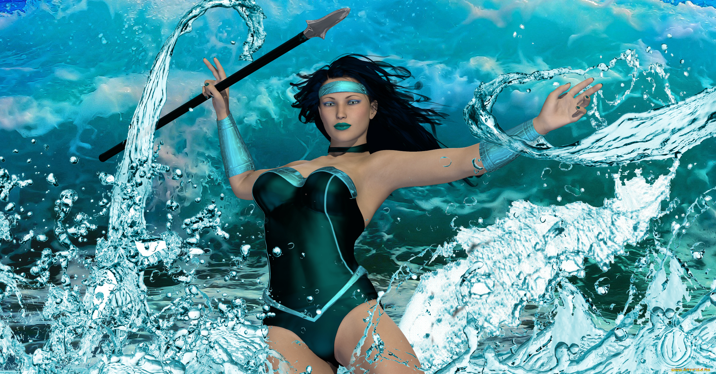 3д, графика, фантазия, , fantasy, девушка, взгляд, фон