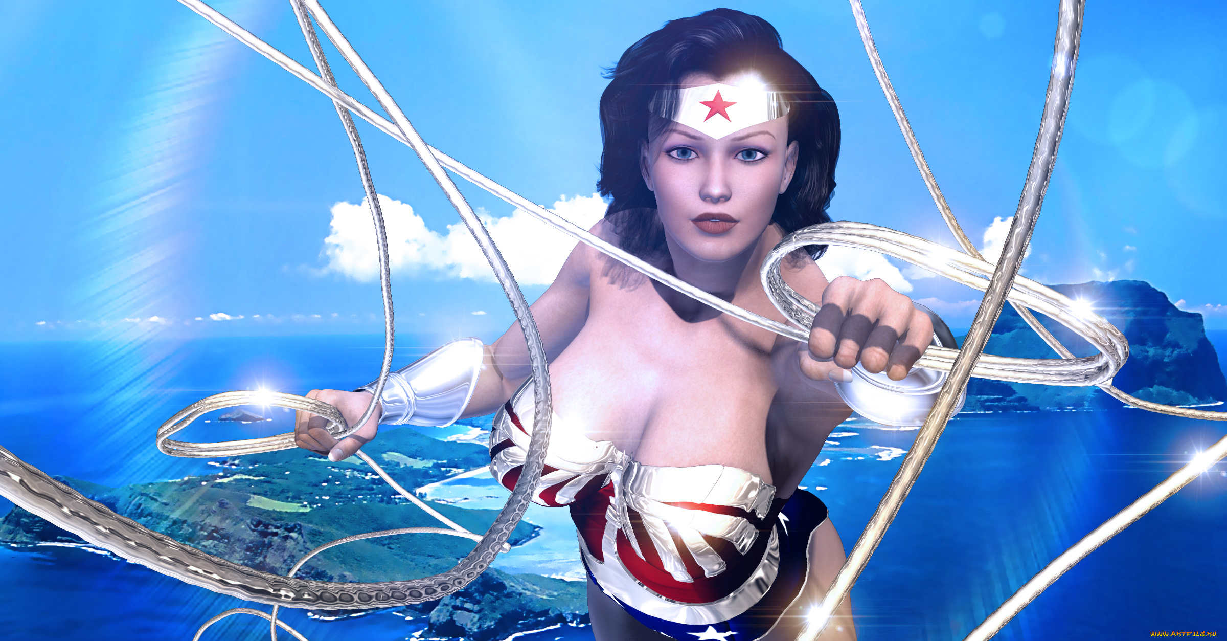 3д, графика, фантазия, , fantasy, девушка, взгляд, фон