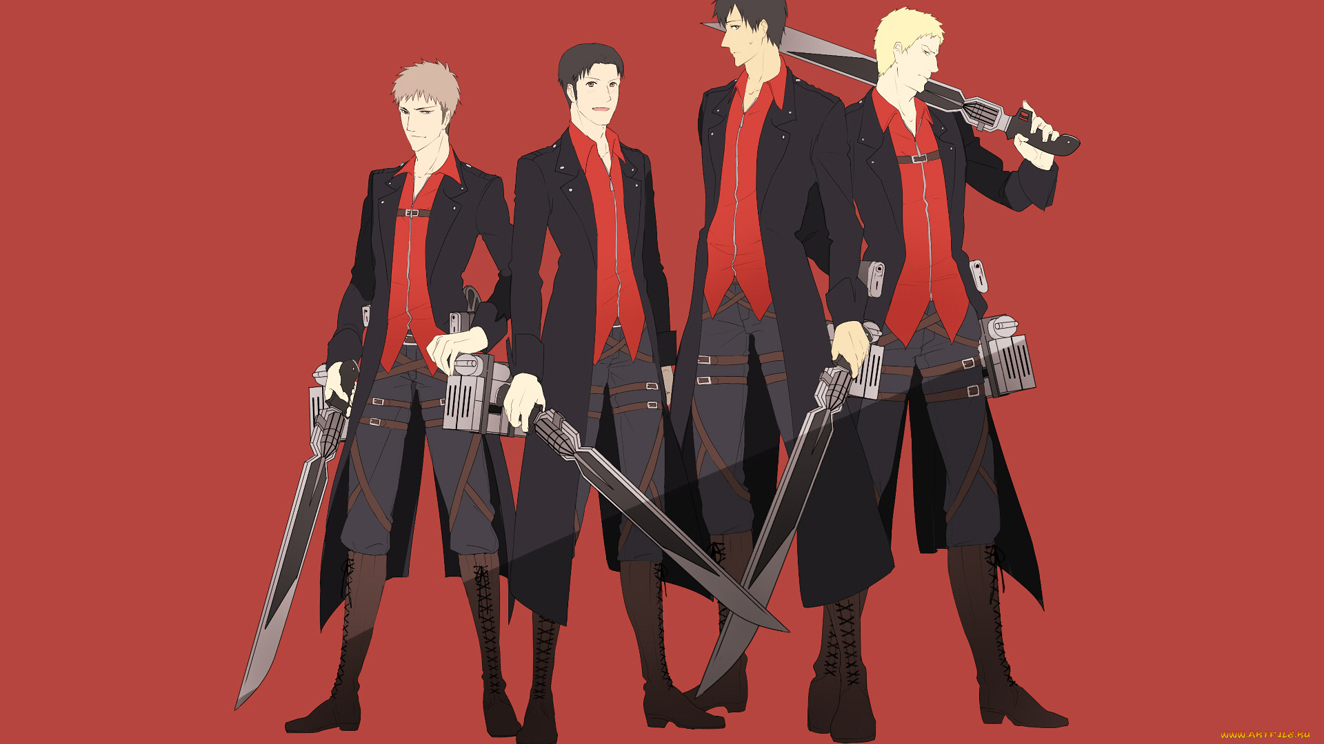 аниме, shingeki, no, kyojin, атака, титанов