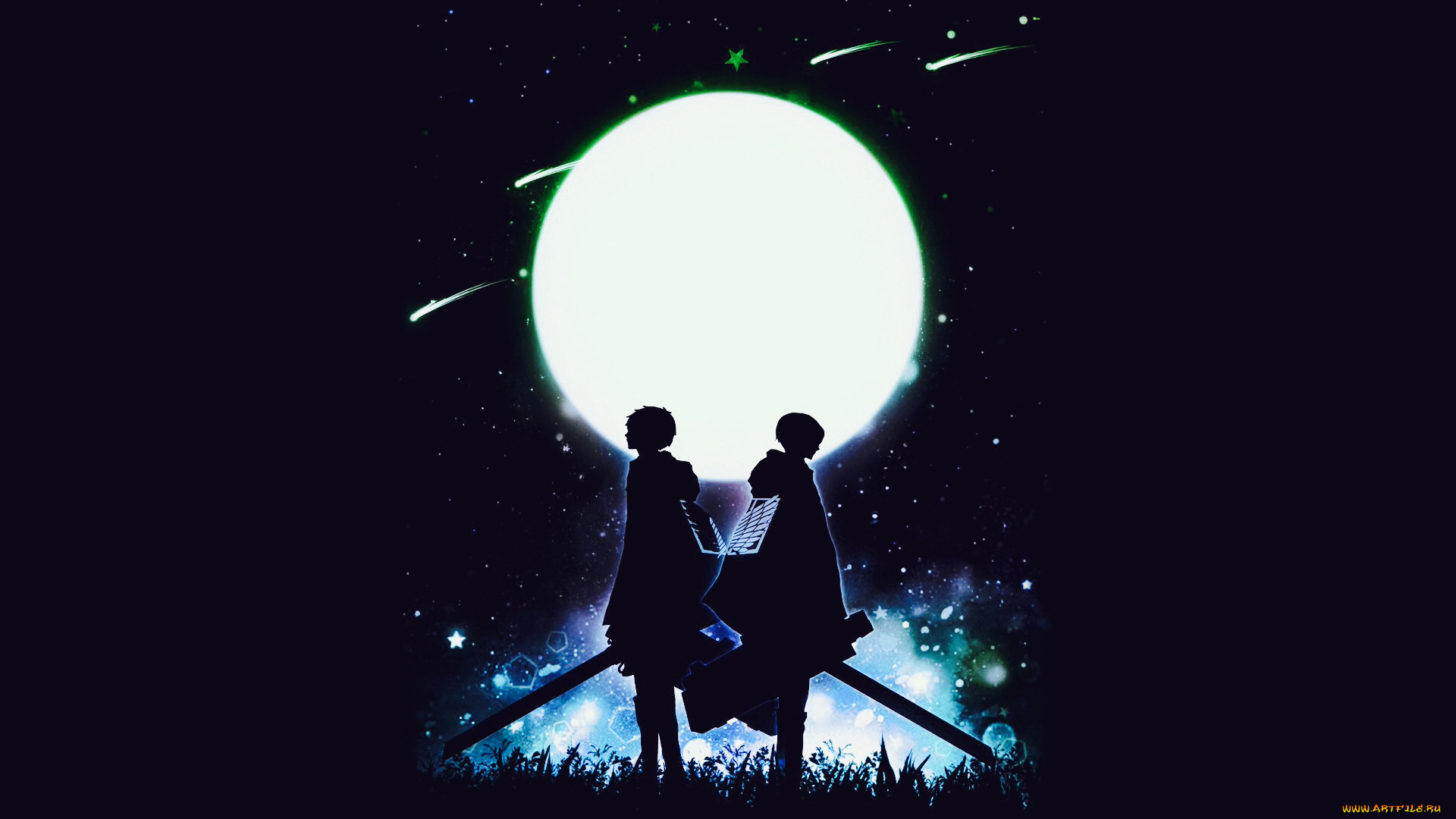 аниме, shingeki, no, kyojin, атака, титанов