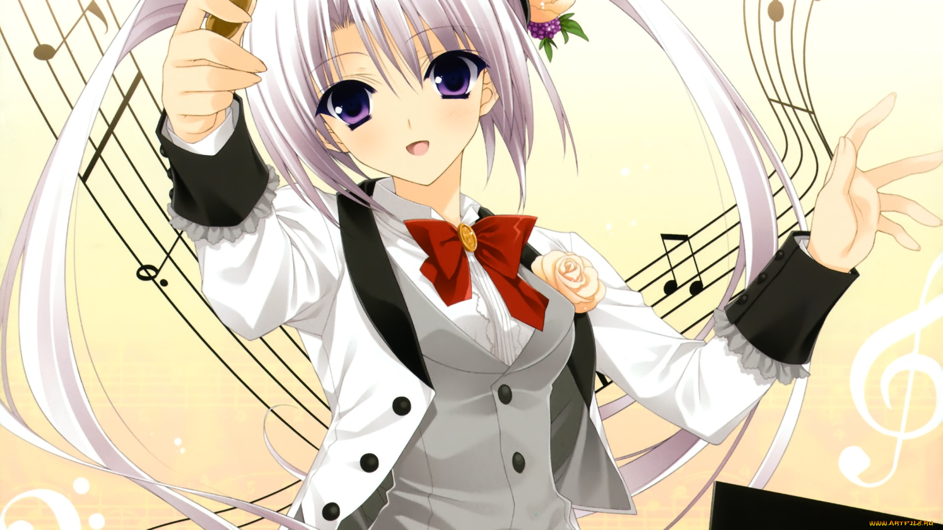 аниме, unknown, , другое, фон, девушка, взгляд