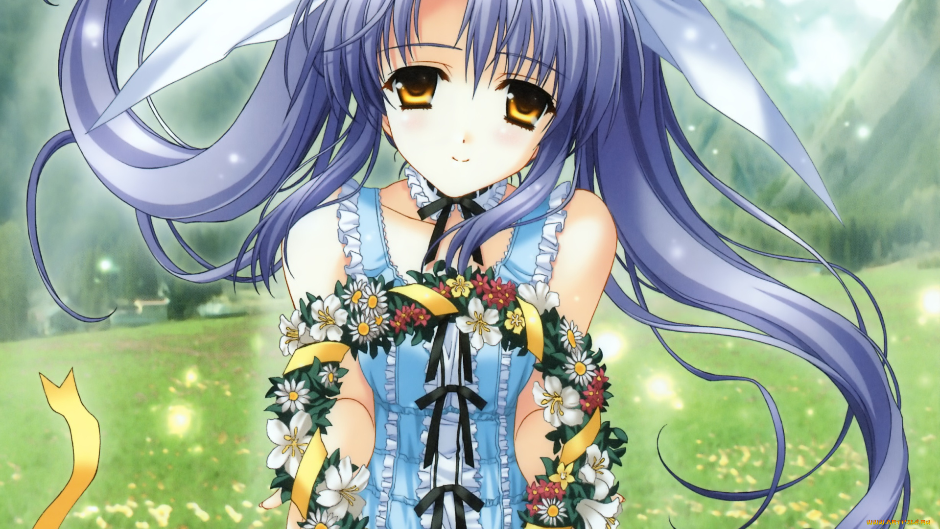 аниме, unknown, , другое, фон, взгляд, девушка