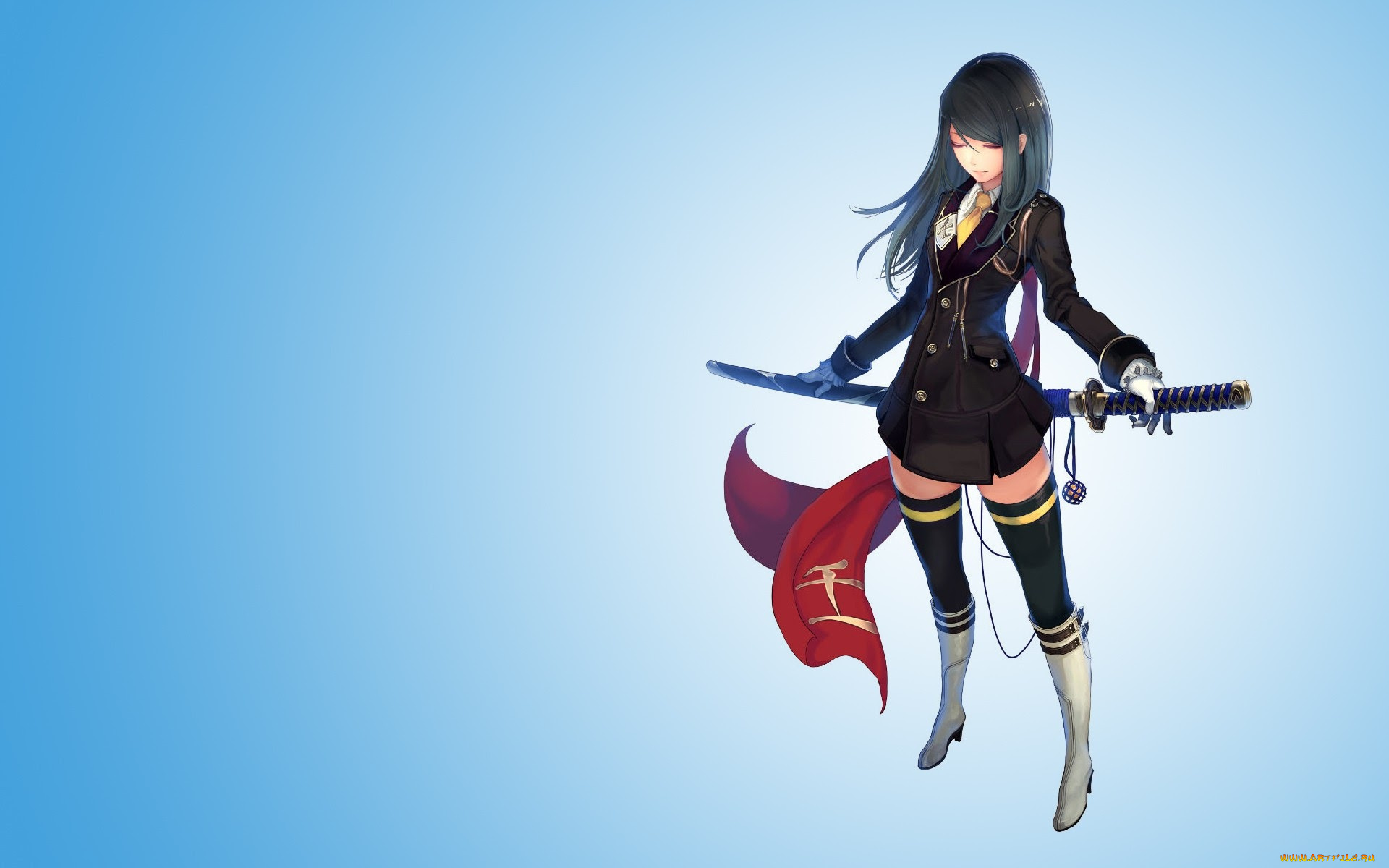 аниме, оружие, , техника, , технологии, фон, взгляд, девушка