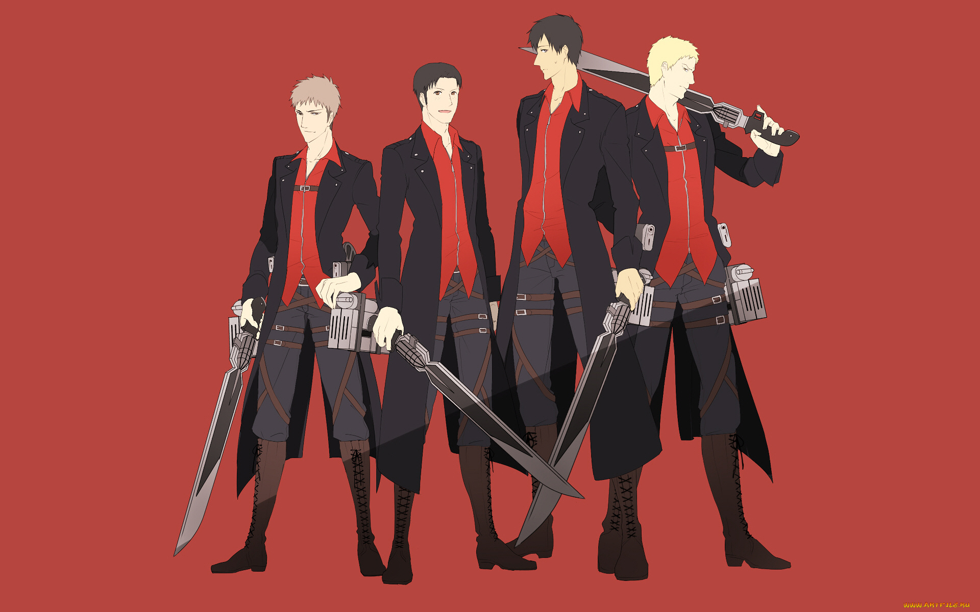 аниме, shingeki, no, kyojin, атака, титанов