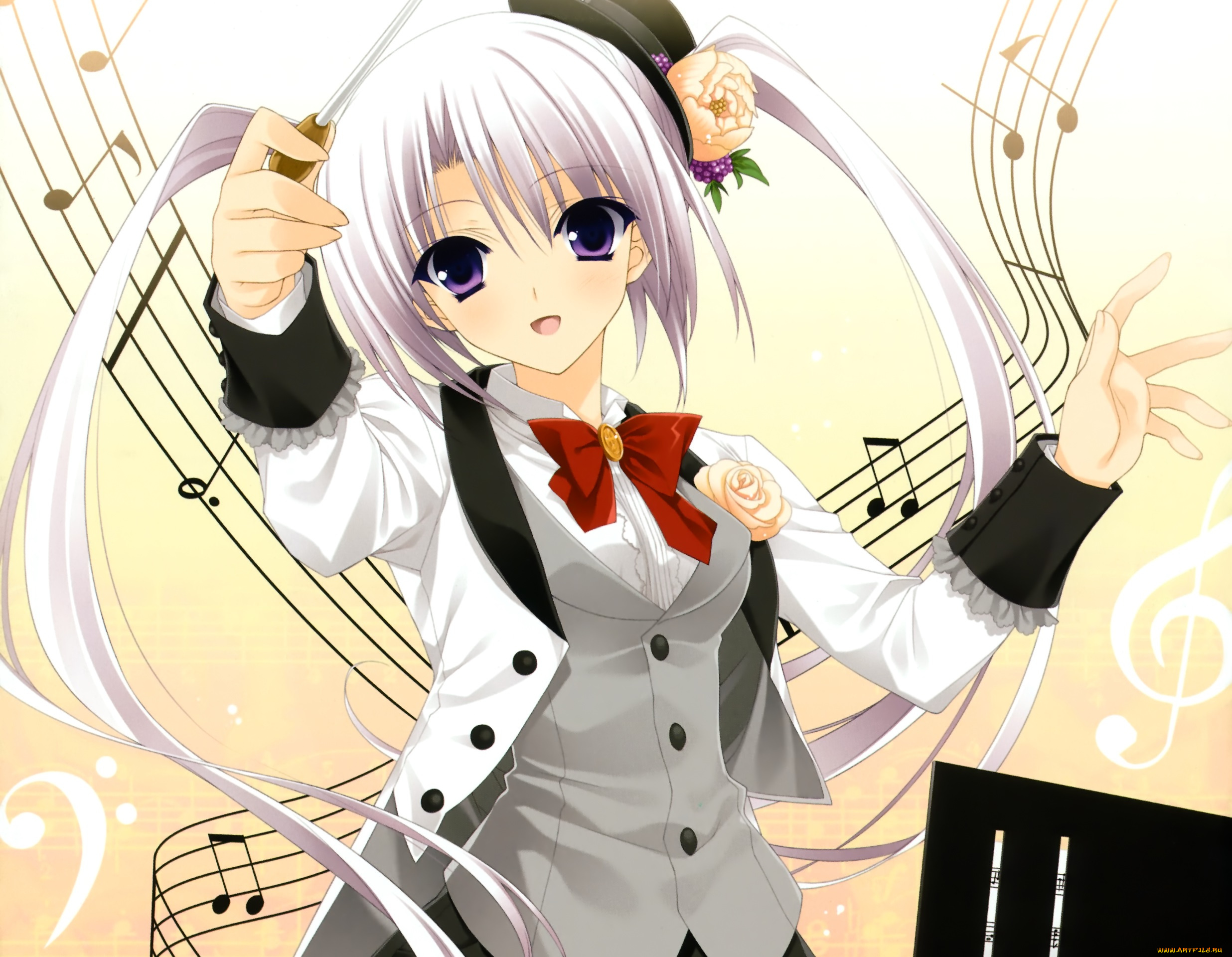 аниме, unknown, , другое, фон, девушка, взгляд