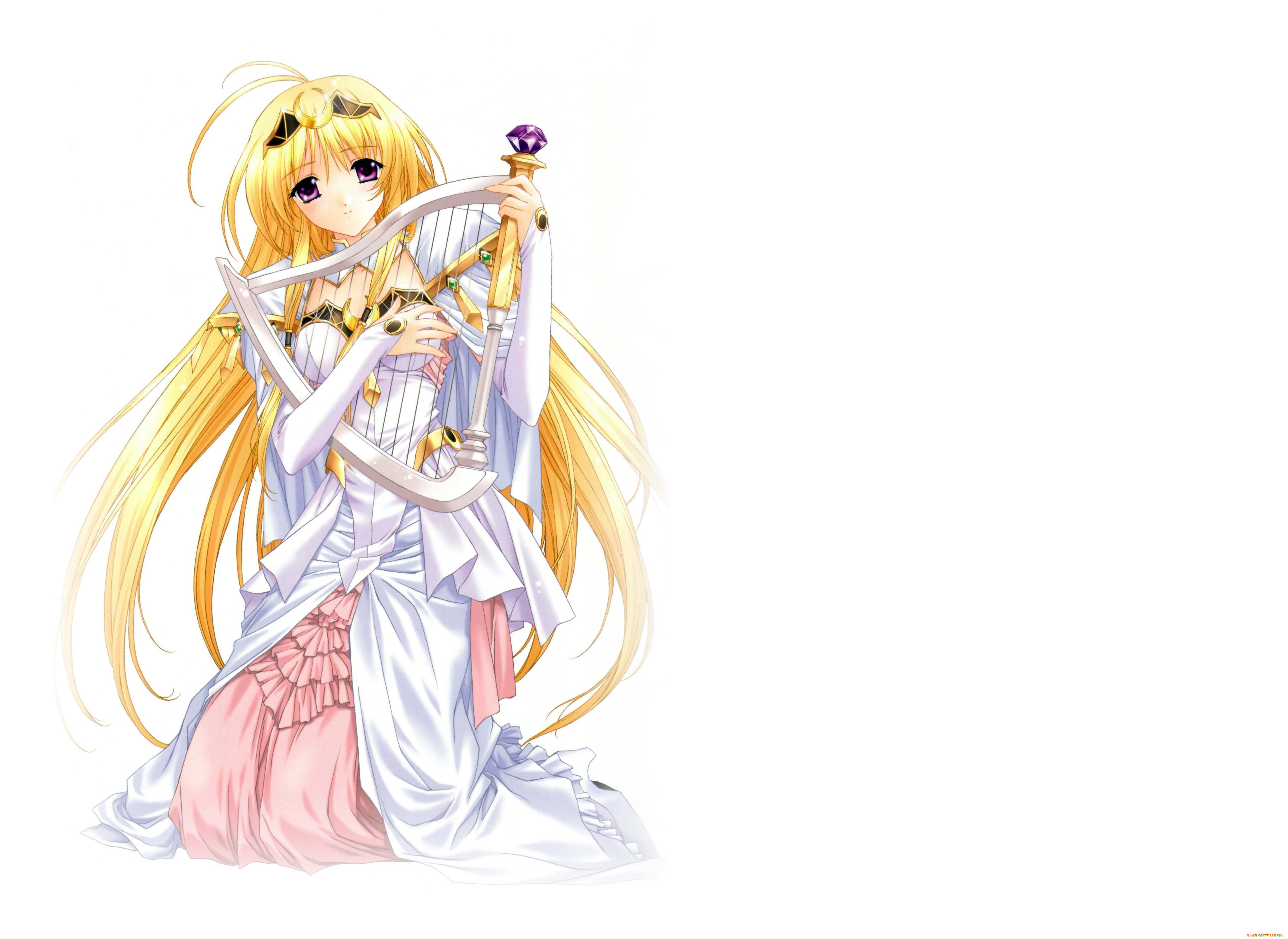 аниме, музыка, фон, взгляд, девушка