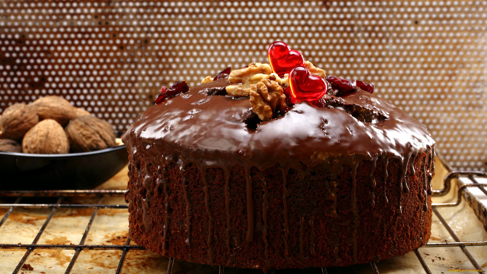 еда, торты, торт, орехи, глазурь