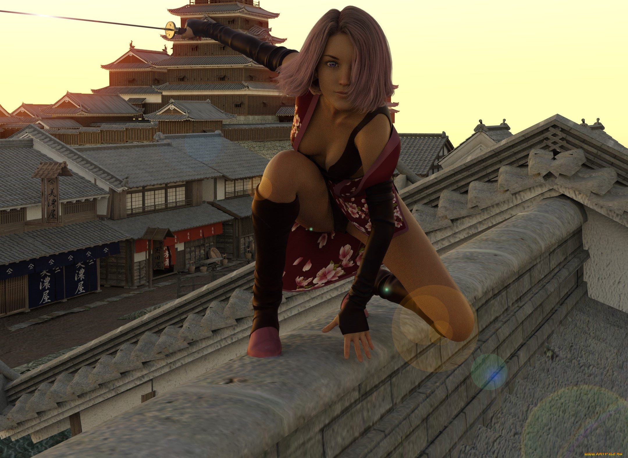 3д, графика, фантазия, , fantasy, фон, взгляд, девушка