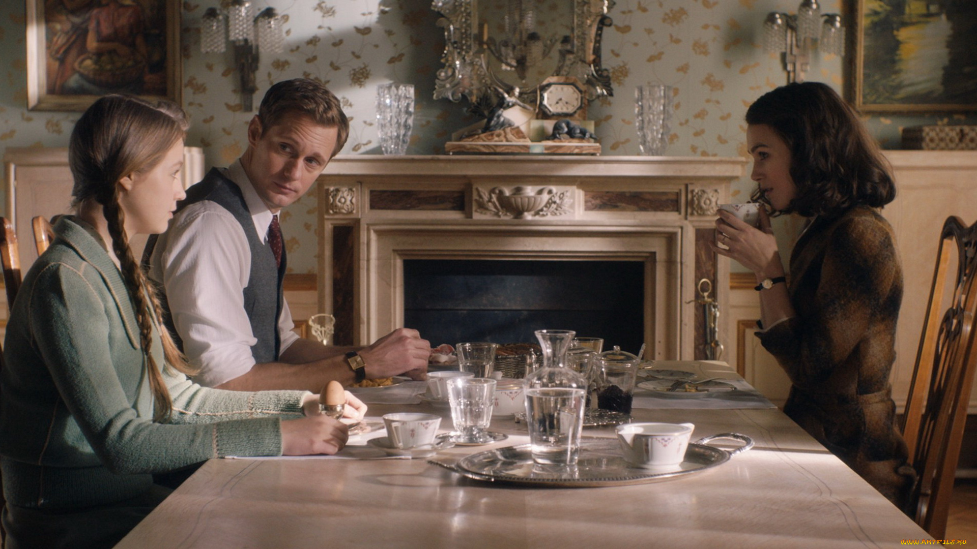 кино, фильмы, the, aftermath, стол, завтрак, женщина, дочь, отец