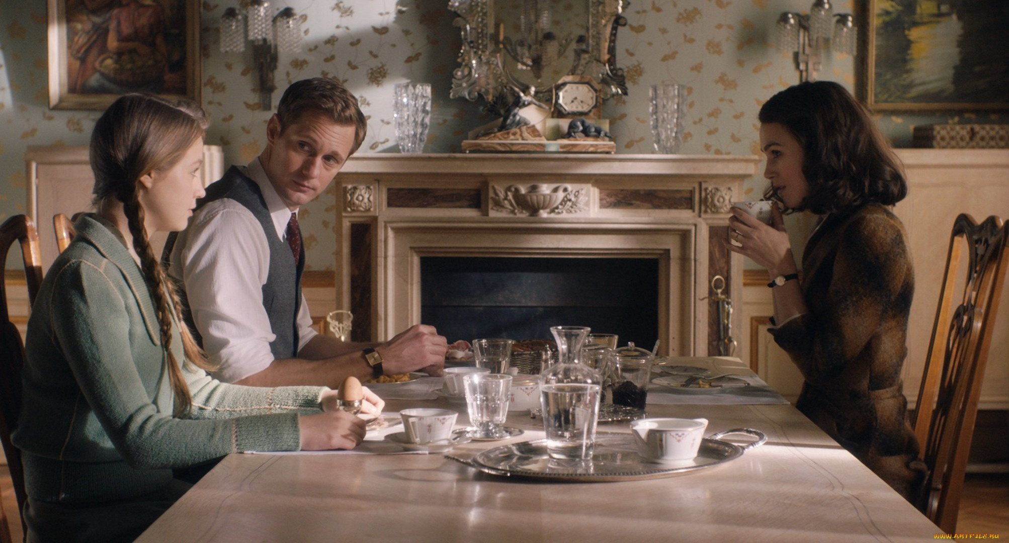 кино, фильмы, the, aftermath, стол, завтрак, женщина, дочь, отец