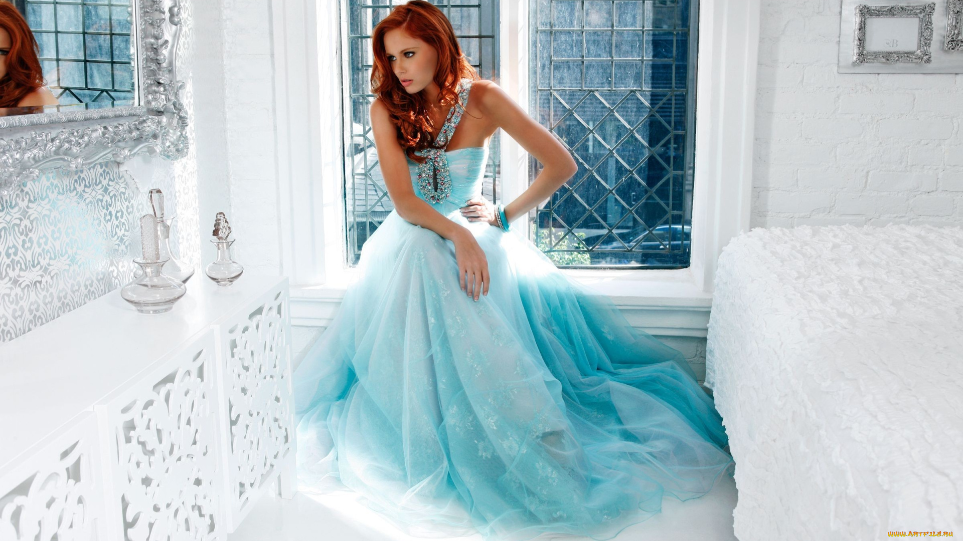 девушка, в, бирюзовом, белье, девушки, -, рыжеволосые, и, разноцветные, девушка, красивая, супер, секси, няша, нежная, классная, модница, лапочка, мадам, alyssa, campanella