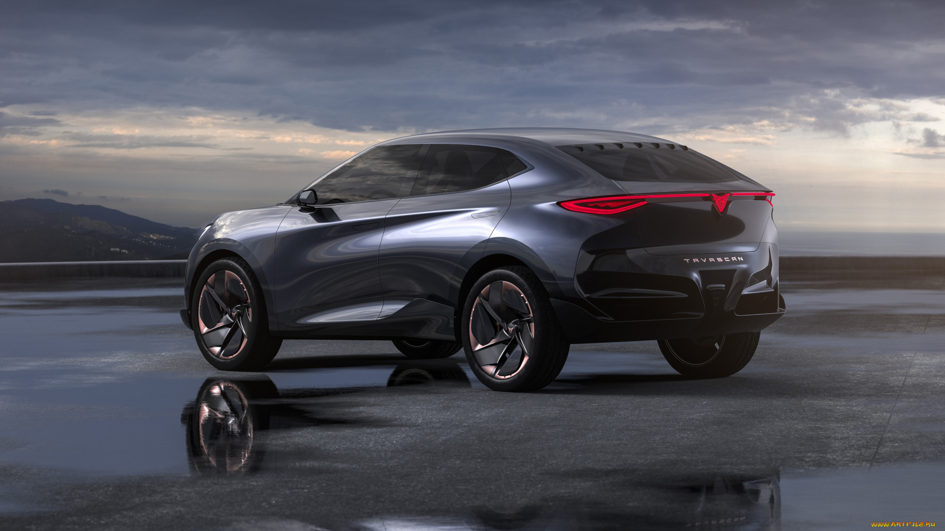 cupra, tavascan, concept, автомобили, cupra, темная, площадка, лужи, тучи