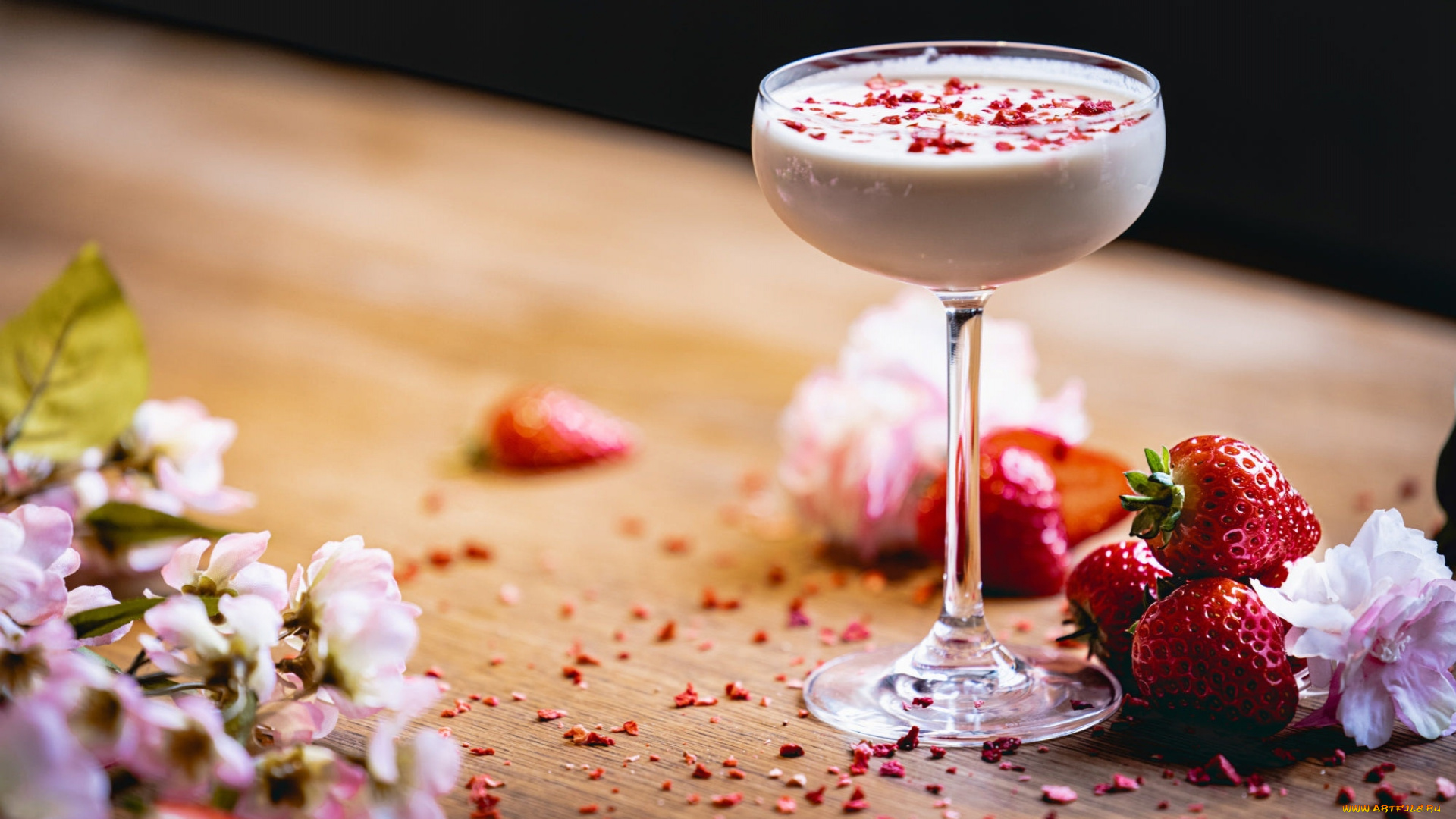 еда, мороженое, , десерты, бокал, десерт, клубника