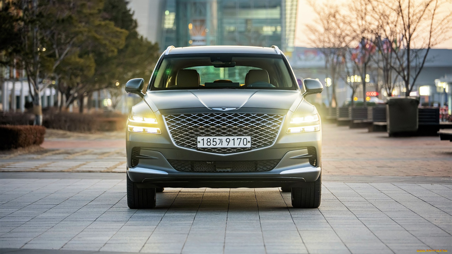 genesis, gv80, автомобили, genesis, светлый, свет, город, улица