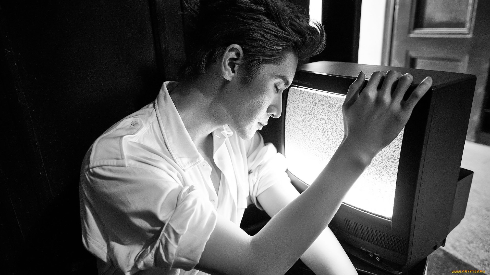 мужчины, liu, haikuan, актер, рубашка, телевизор