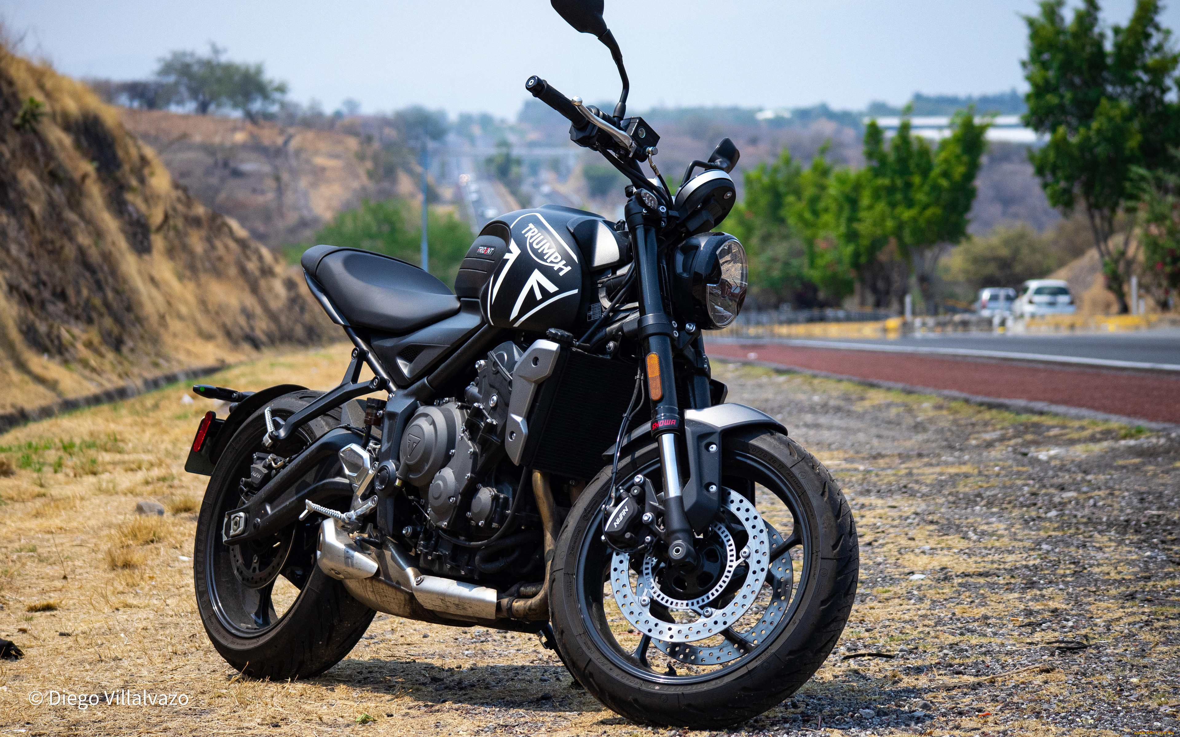 2022, triumph, trident, 660, мотоциклы, triumph, trident660, байк, черный, триумф