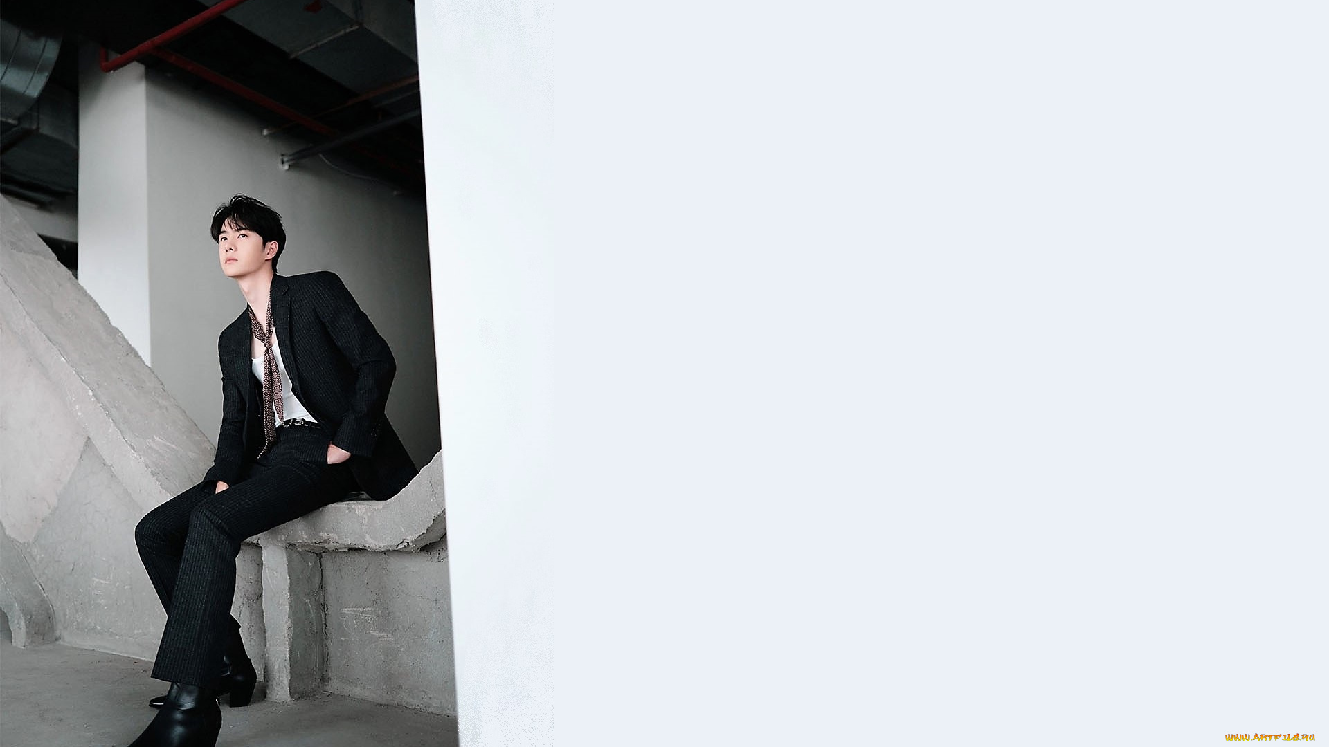 мужчины, wang, yi, bo, актер, костюм, здание