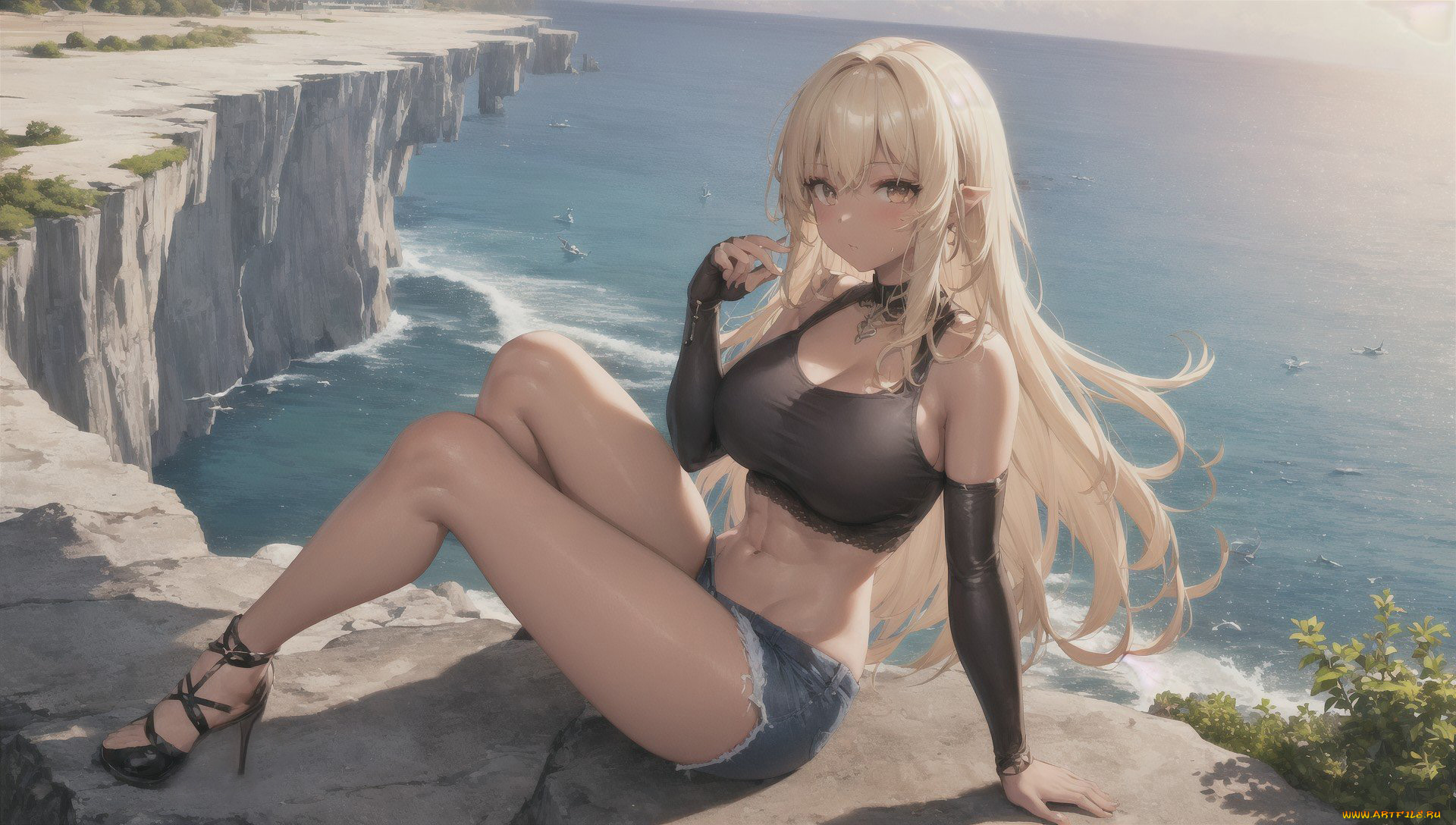 аниме, пейзажи, , природа, нейросети, графика, нейроарт, ai, art, нейронные, сети, рисунки, нейро, искусство, красивая, девушка