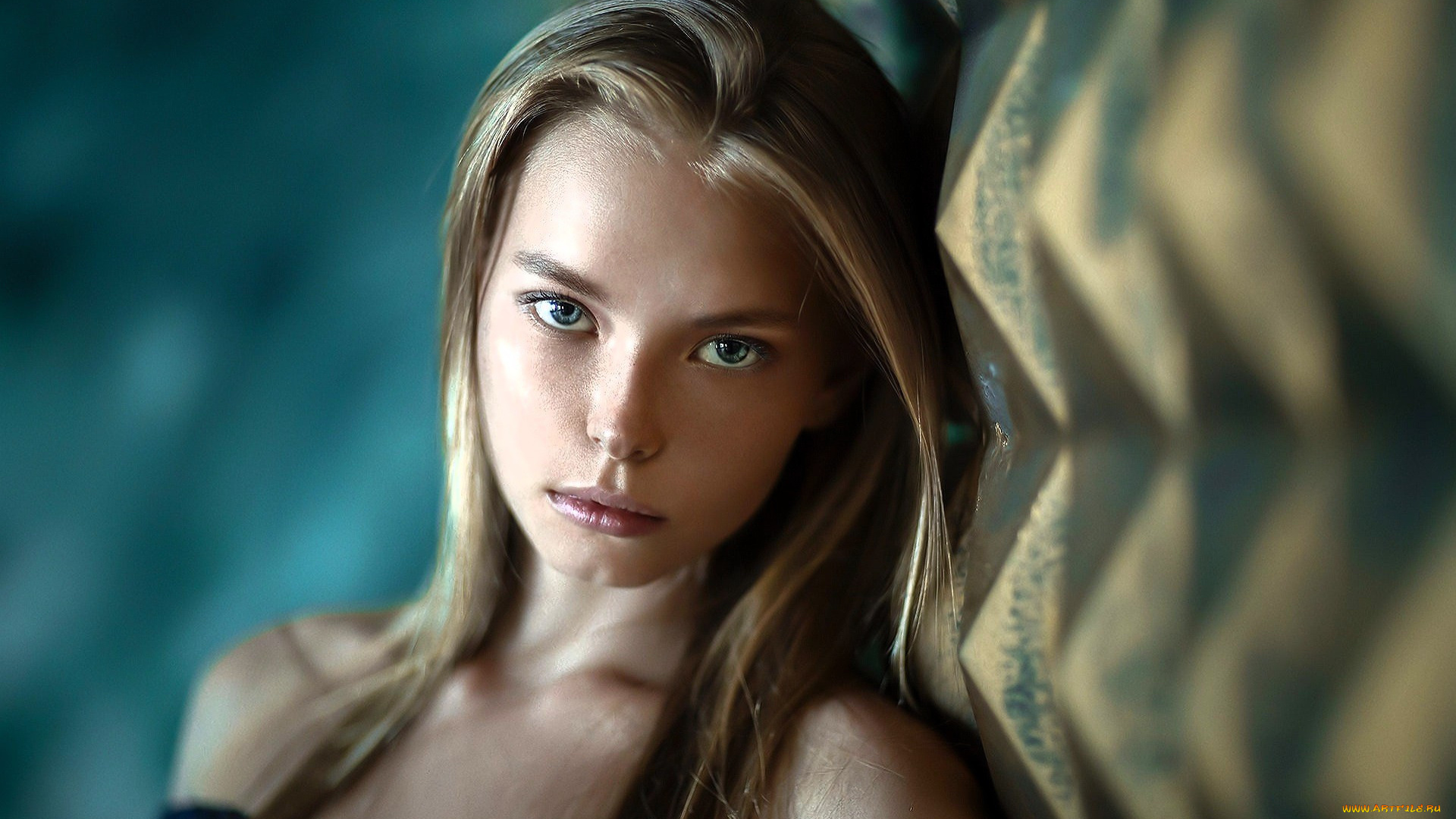 девушки, -, лица, , портреты, русая, лицо, стена, выпуклости