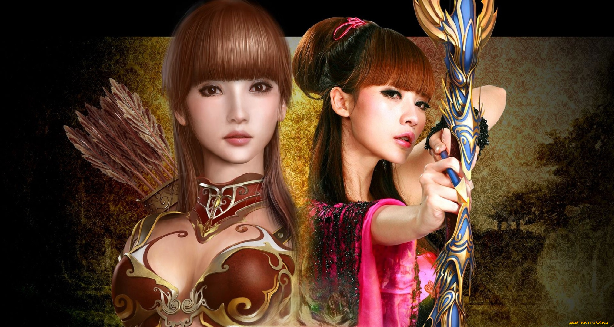 видео, игры, red, cliff, девушка, персонаж, лук, стрелы