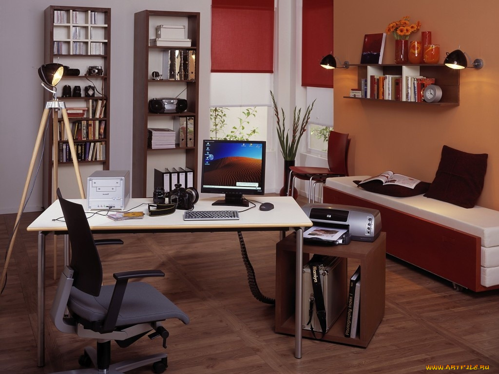 интерьер, кабинет, библиотека, офис