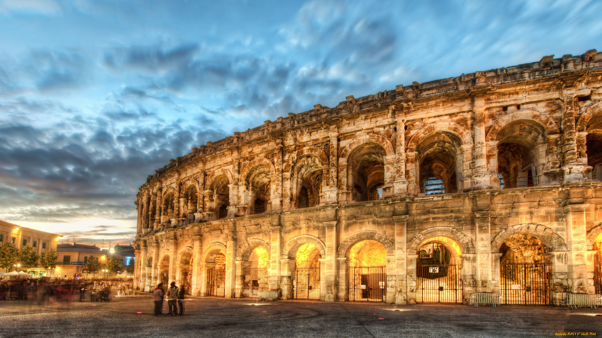 города, исторические, архитектурные, памятники, колизей, франция