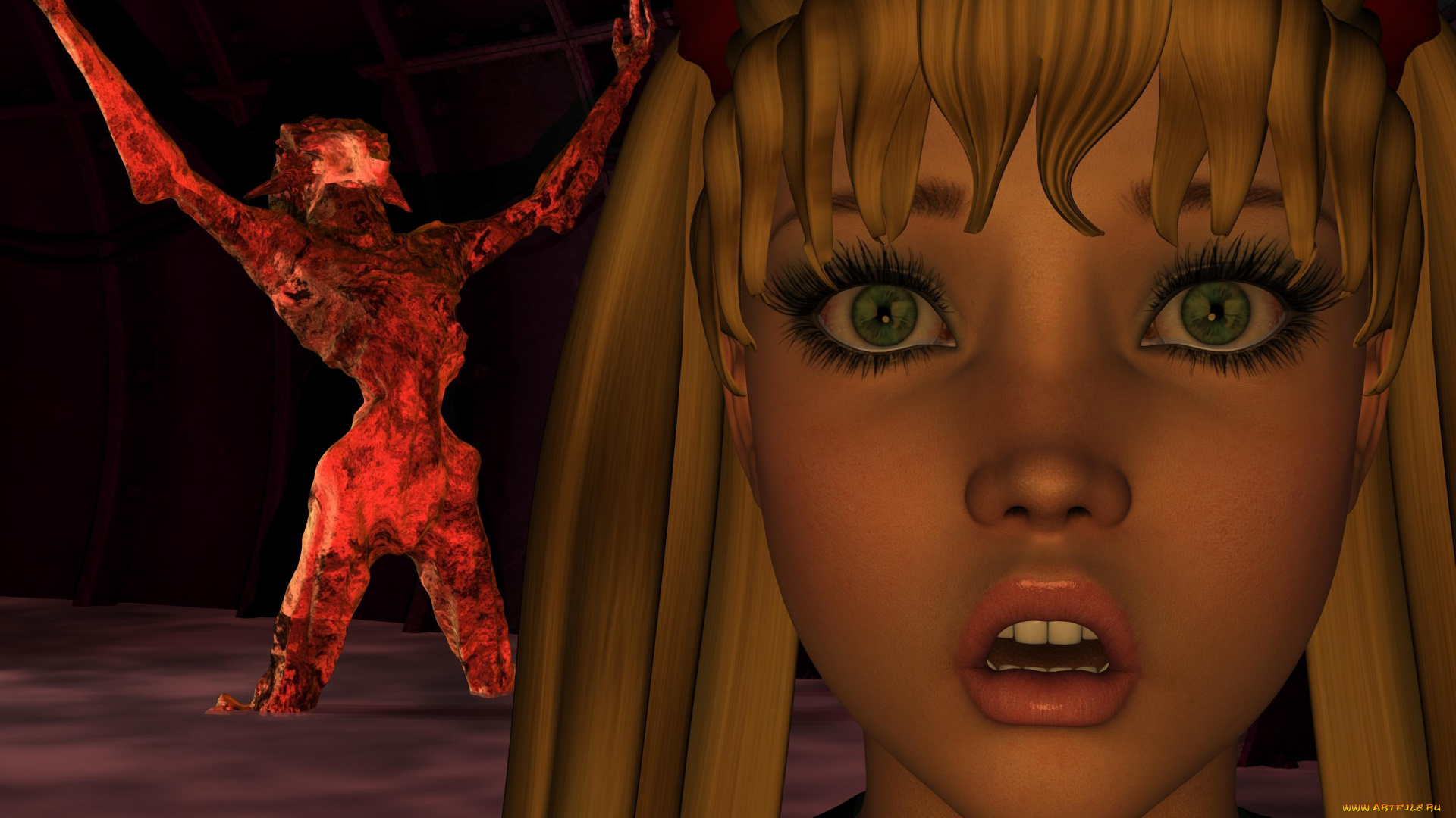 3д, графика, fantasy, фантазия, девушка, существо