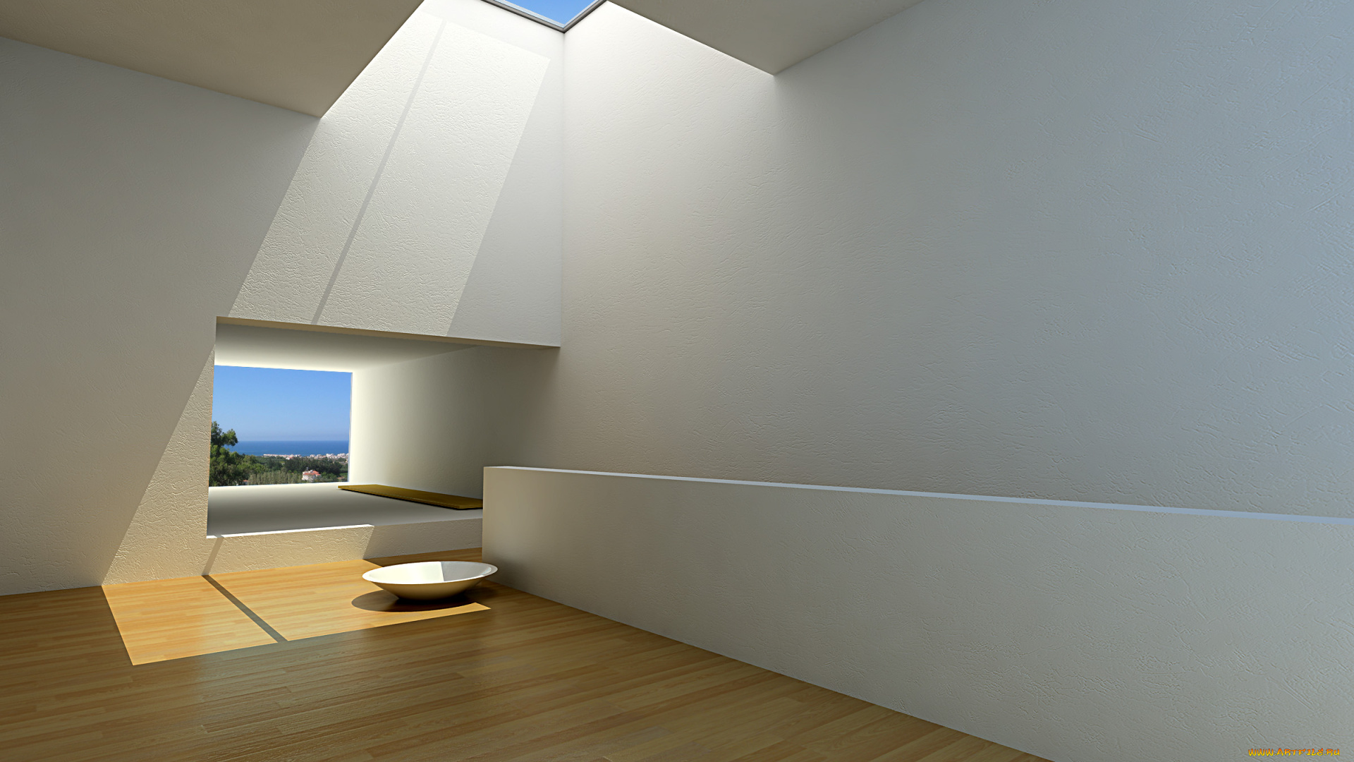 3д, графика, realism, реализм, стена, тарелка, окно