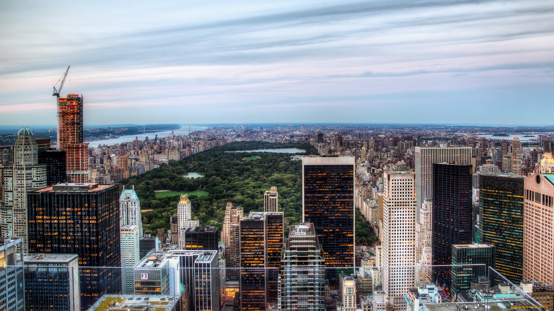 города, нью, йорк, сша, небоскребы, парк