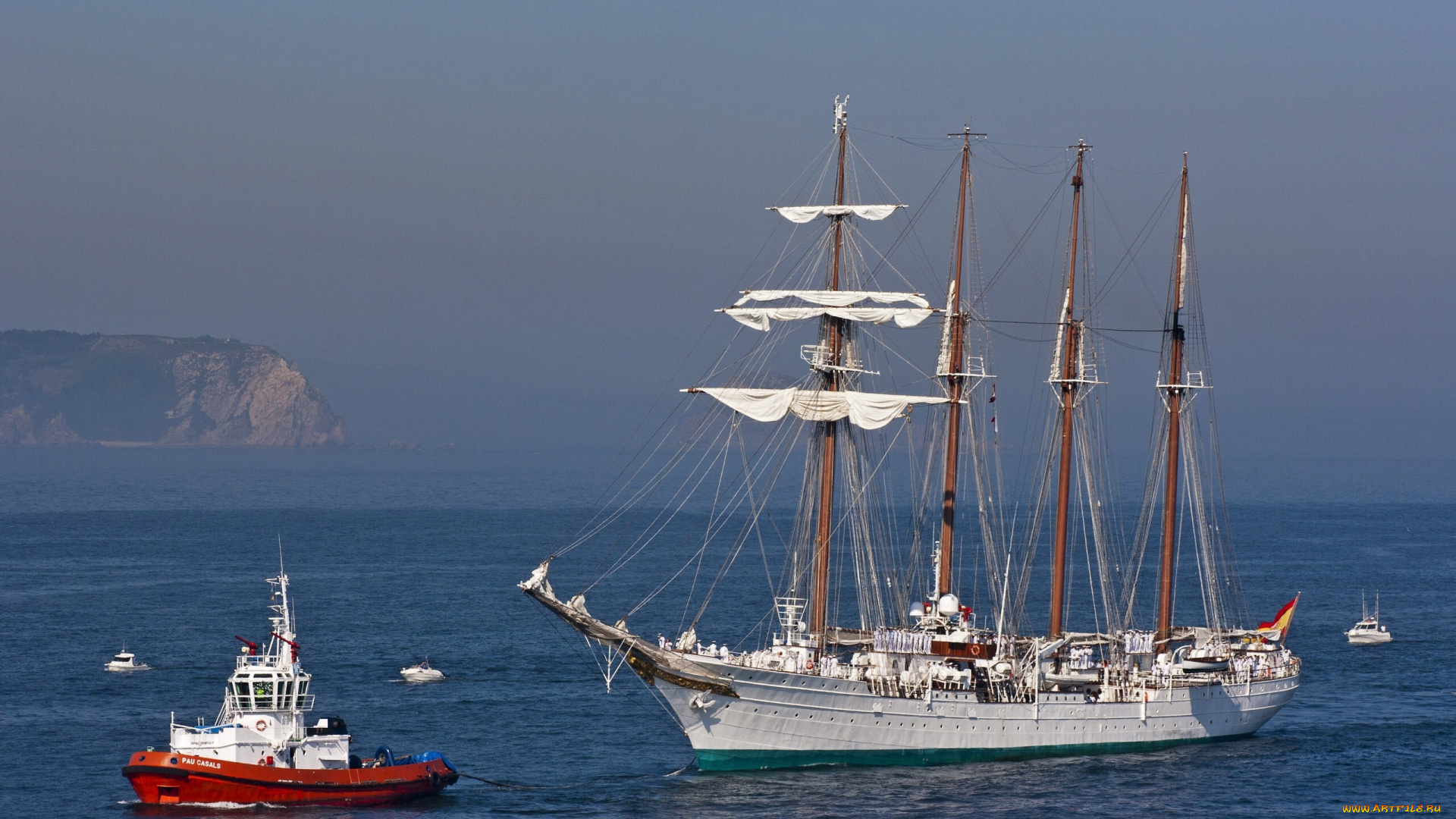 juan, sebasti&, 225, de, elcano, корабли, разные, вместе, sebastian, шхуна, буксир, катера, море