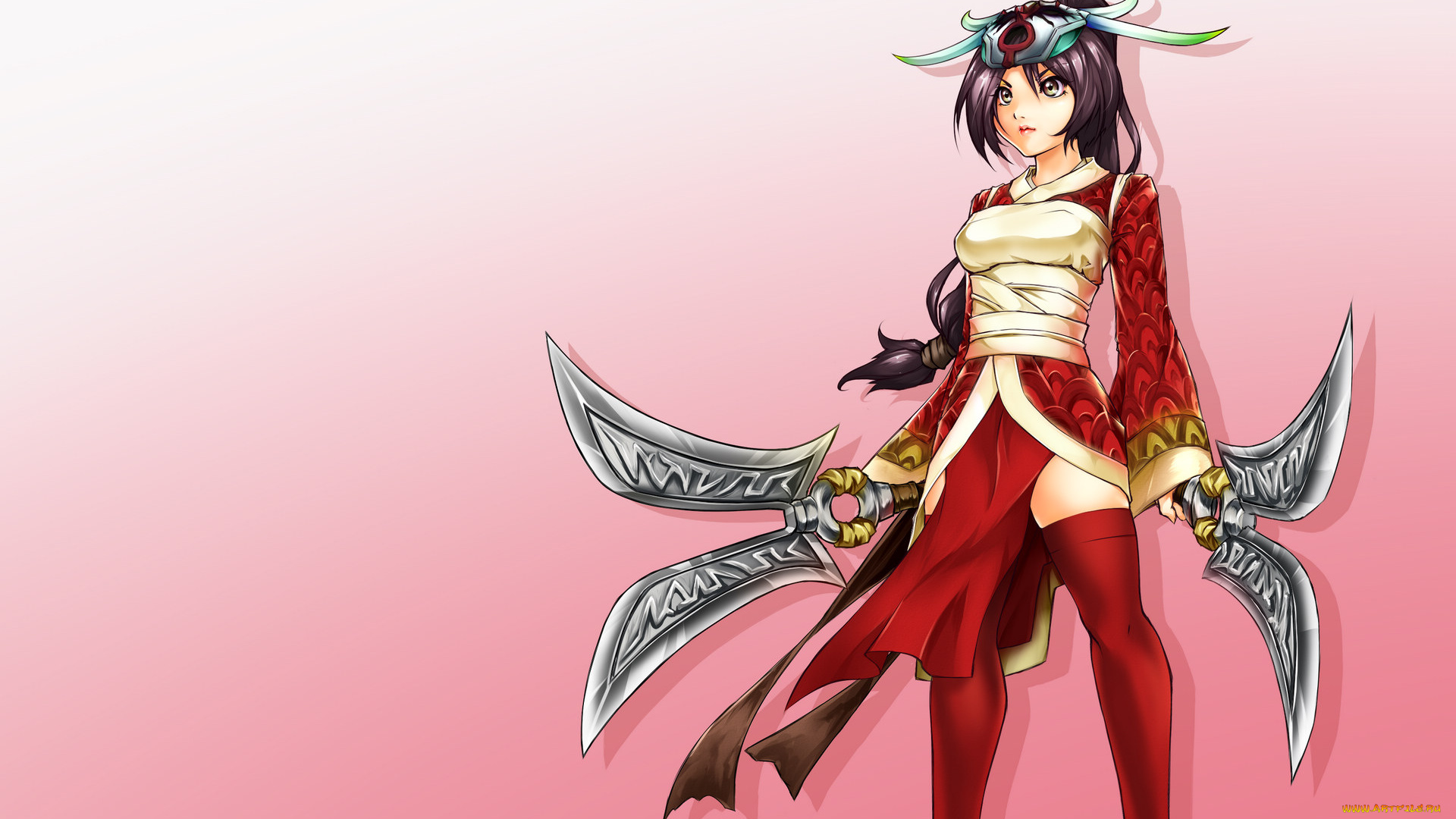 league, of, legends, аниме, weapon, blood, technology, мечи, девушка