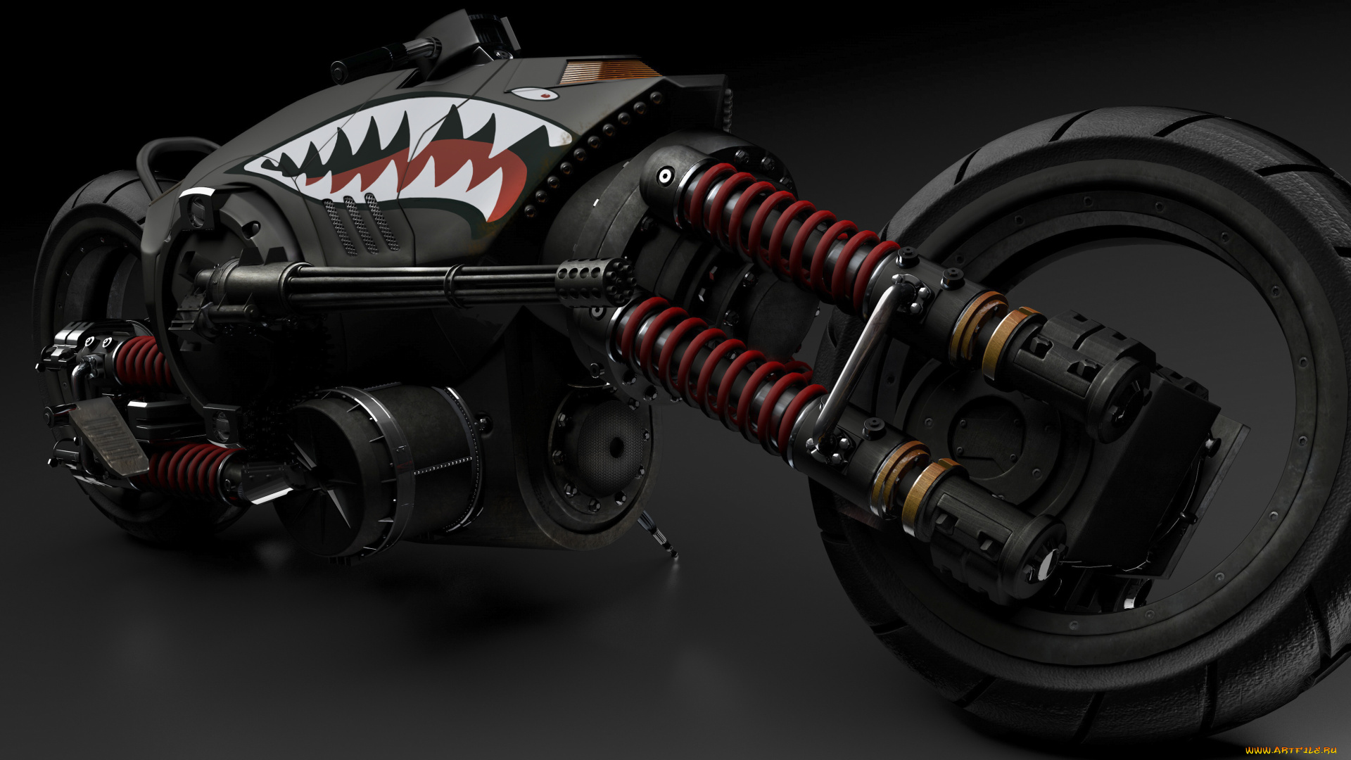 мотоциклы, customs, пулемет