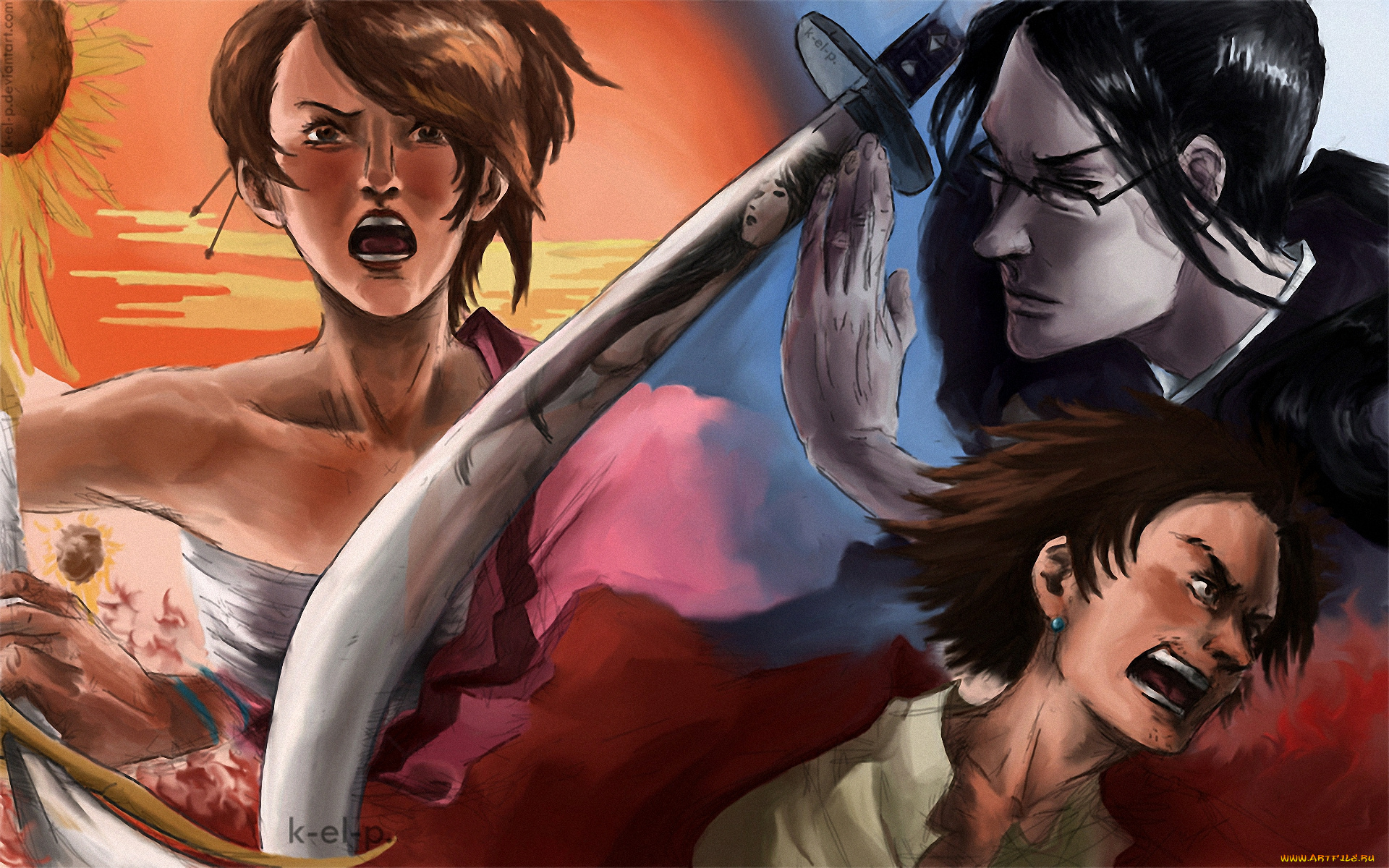 аниме, samurai, champloo, jin, mugen, fuu