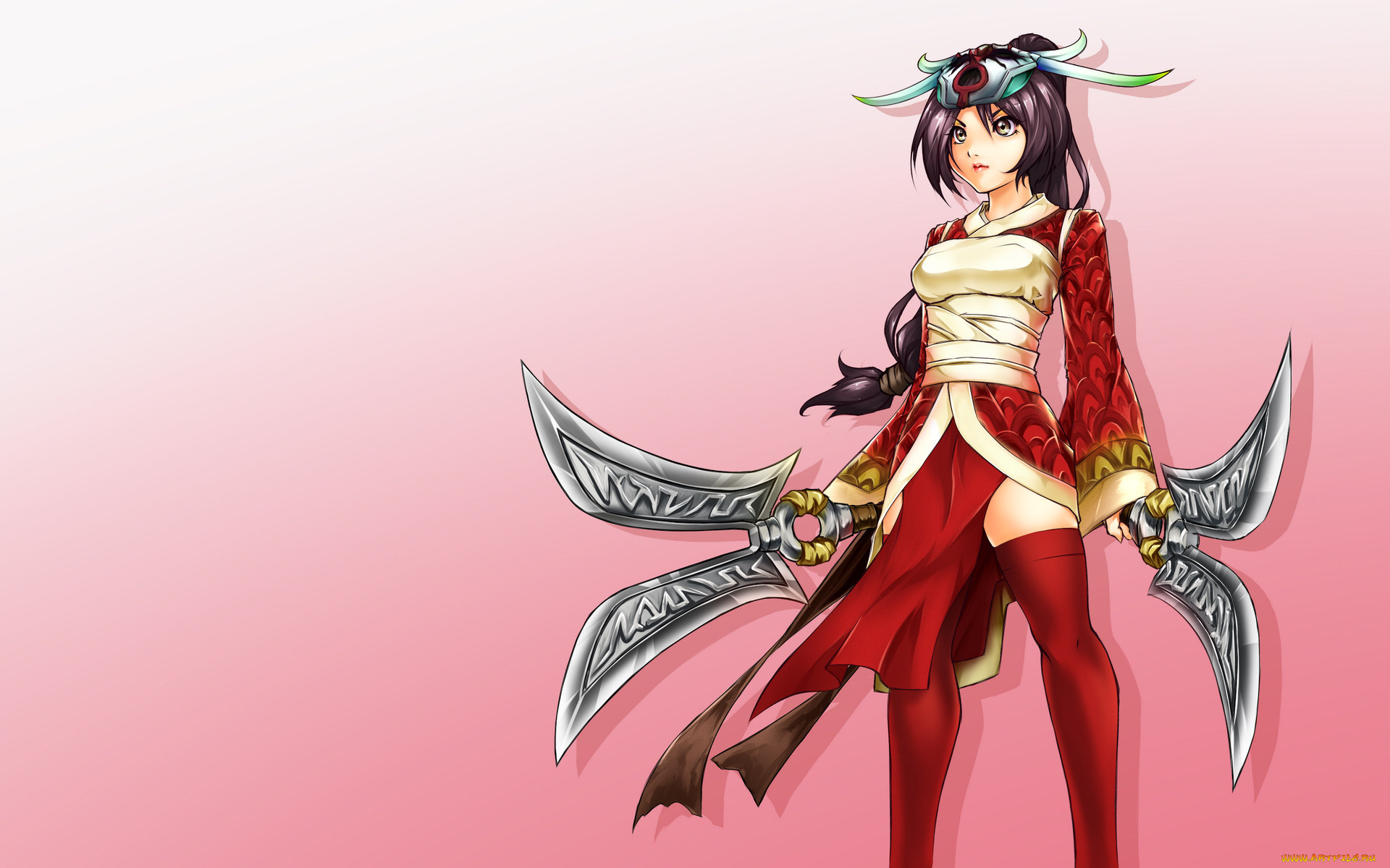 league, of, legends, аниме, weapon, blood, technology, мечи, девушка