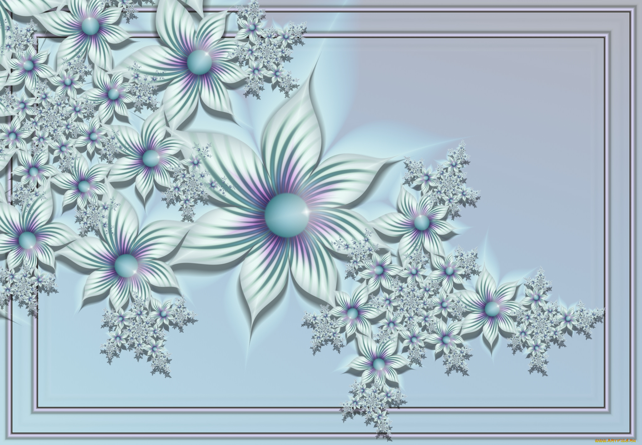 3д, графика, flowers, цветы, фон, узор, цвета, лепестки