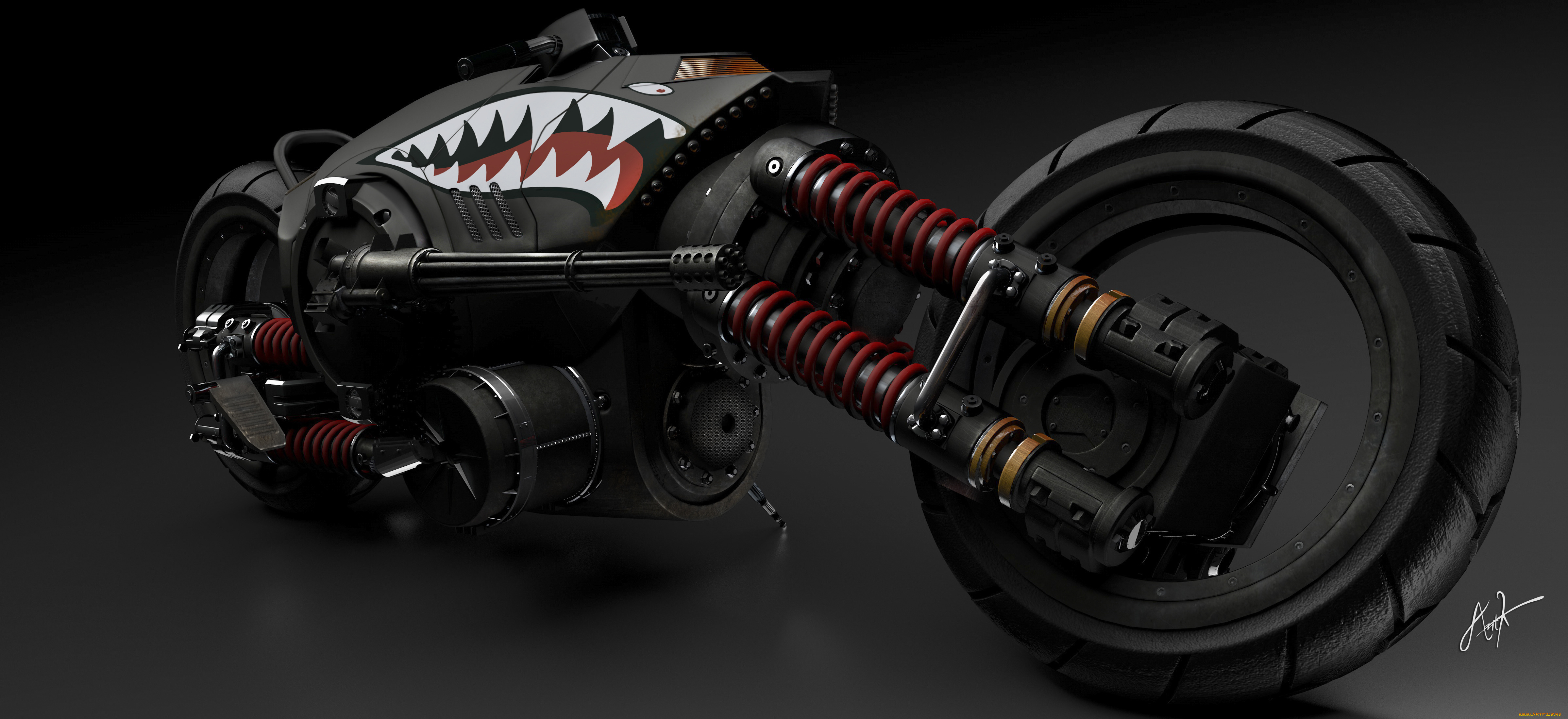 мотоциклы, customs, пулемет