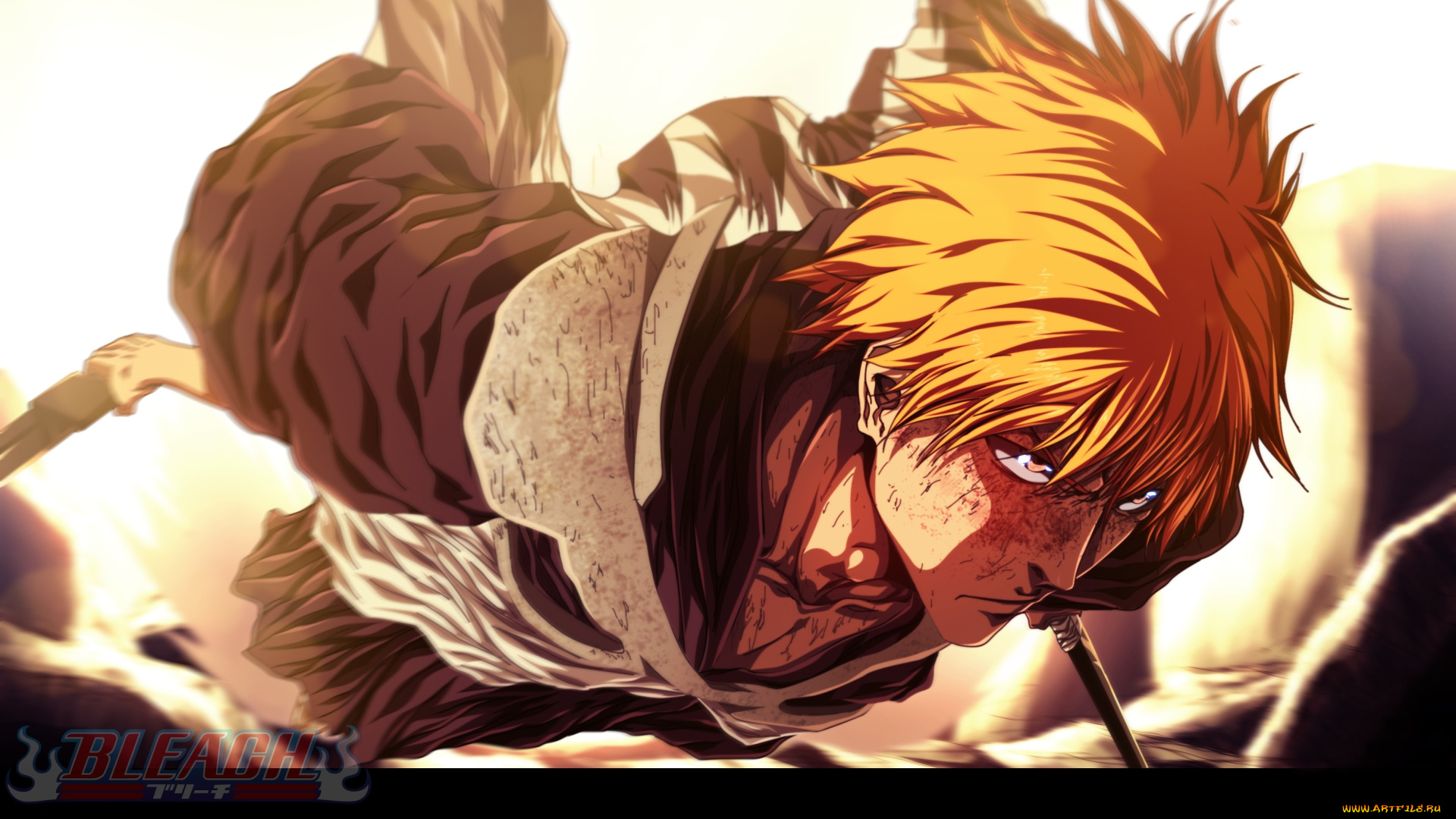 аниме, bleach, меч, shinigami, ichigo, kurosaki