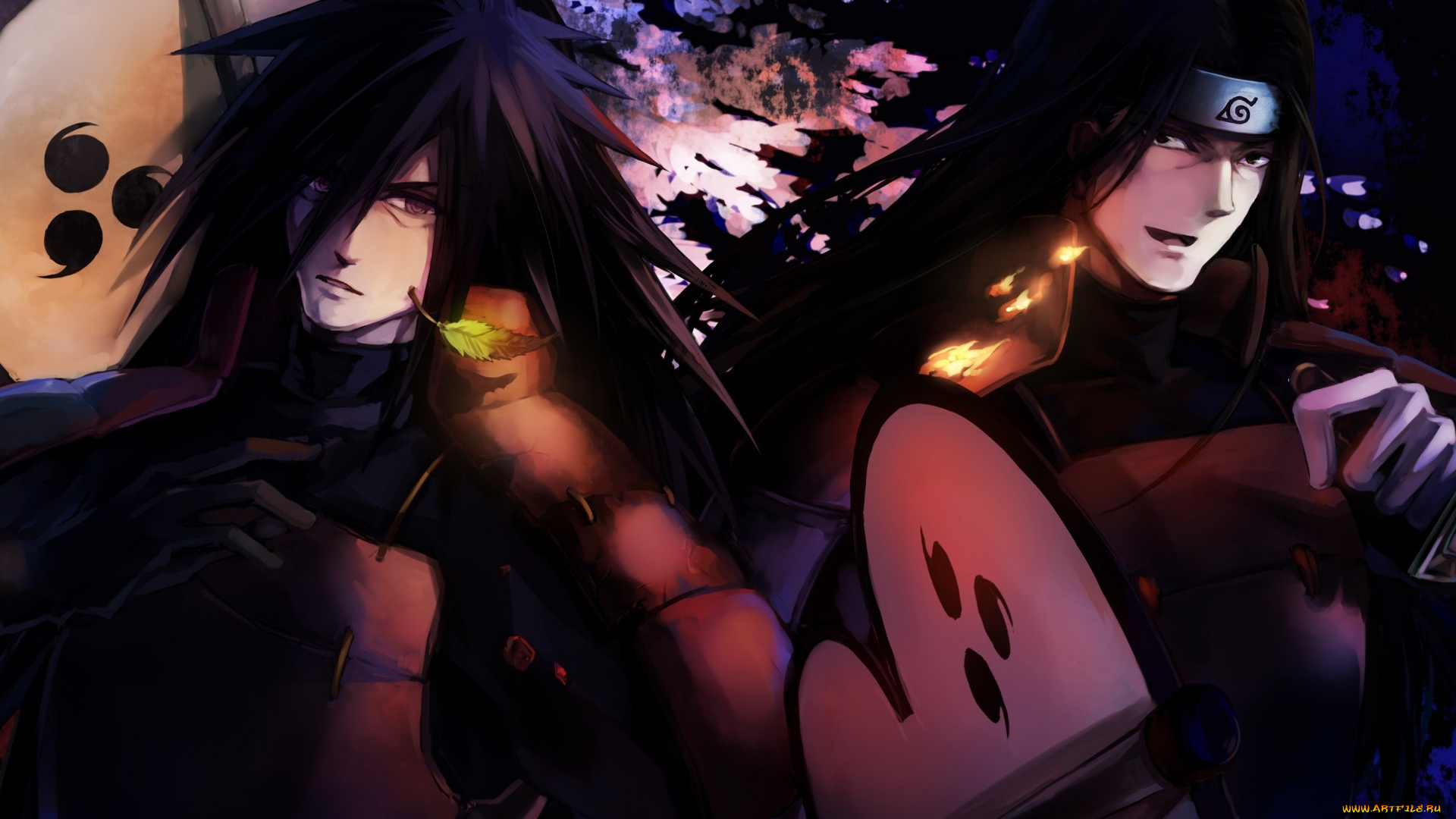 аниме, naruto, madara, hashirama, art, гунбай