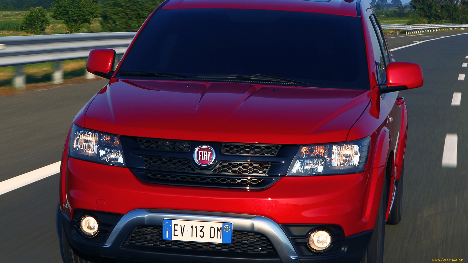 автомобили, fiat, 345, cross, freemont, красный, 2014г