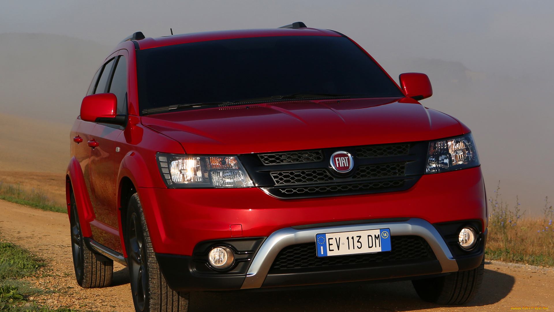 автомобили, fiat, красный, cross, 345, 2014г, freemont